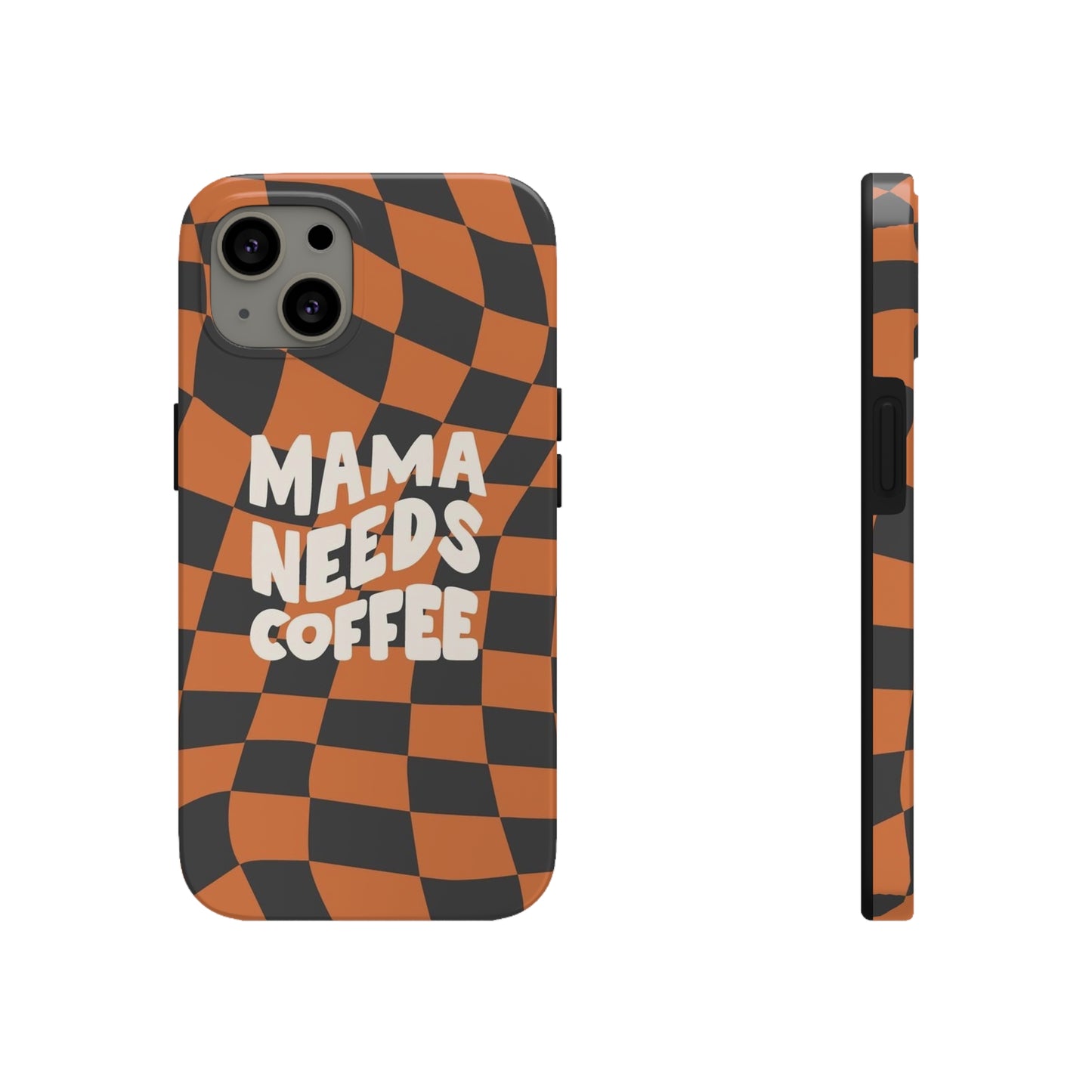 Momma Needs Coffee, for iPhone plaid collection Tough Phone Cases, Case-Mate