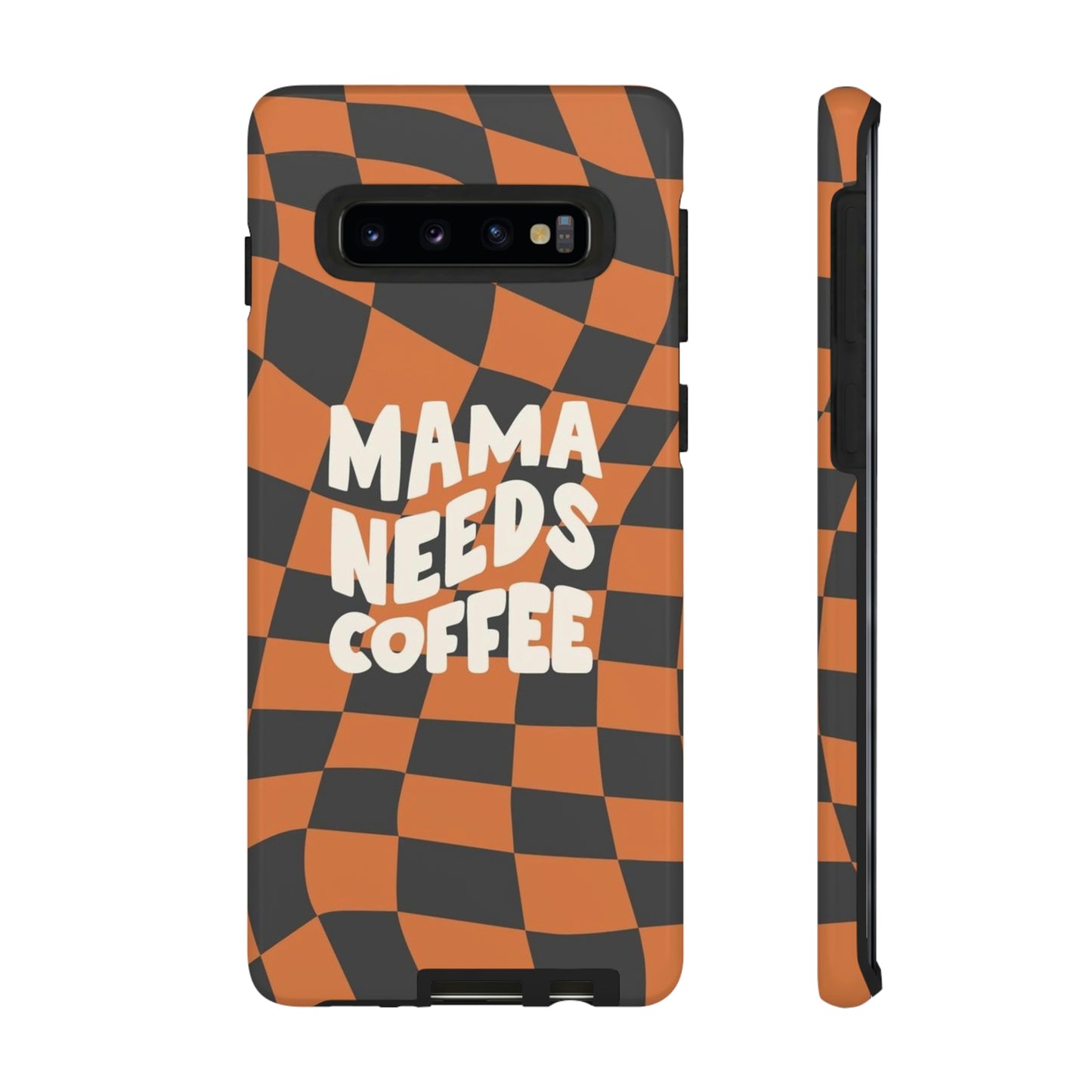 Mamma needs coffee, phone case for Samsung & Google phones, Plaid collection/Tough Cases