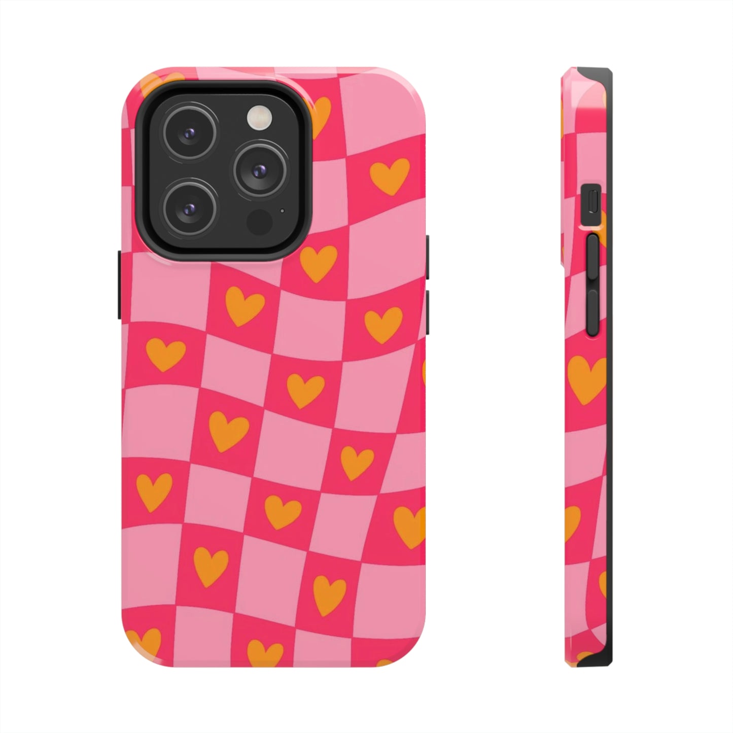 Checkered hearts phone case / for iPhone/ heart collection Tough Phone Cases,