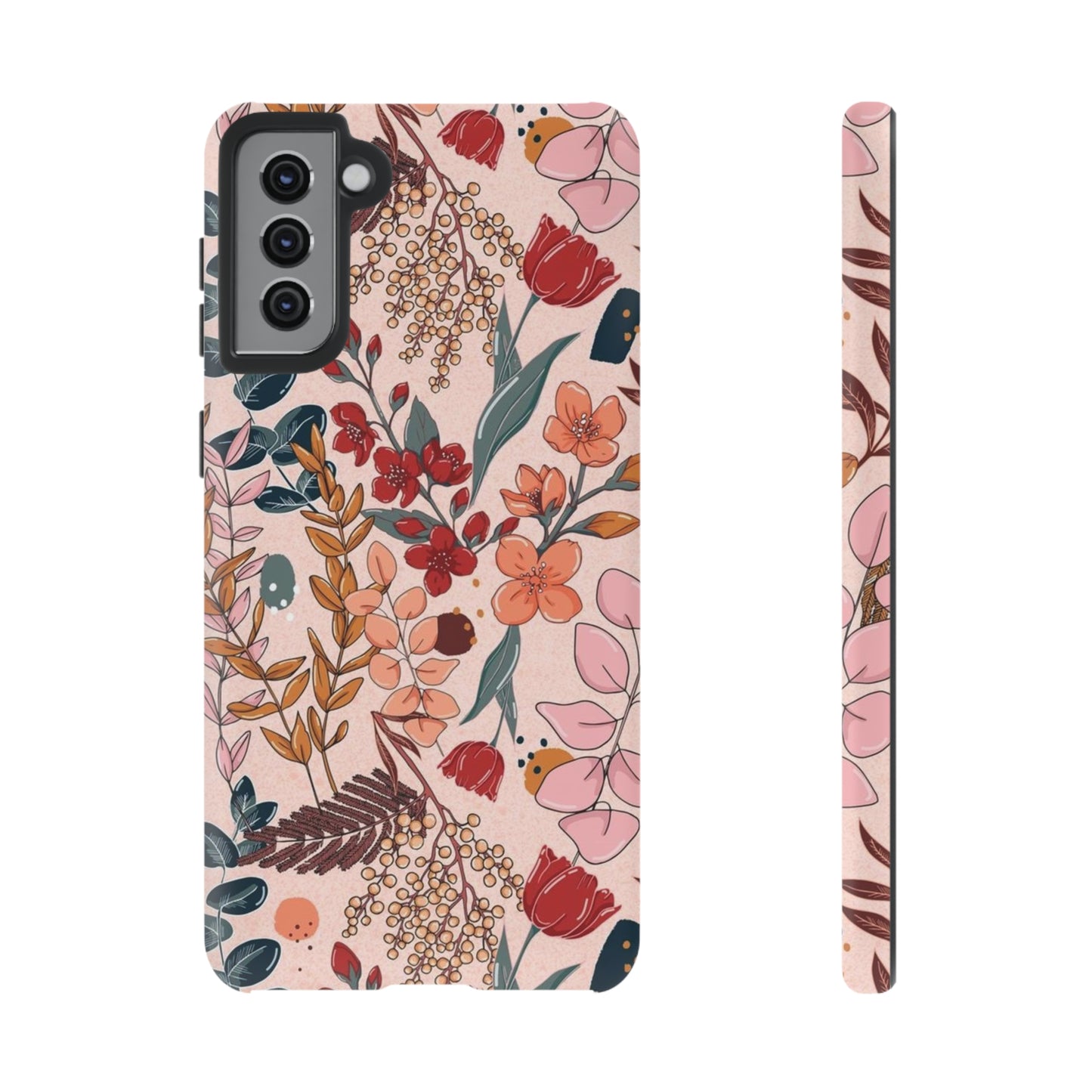 Pink Floral phone case for Samsung & Google phone/Tough Cases/ Floral Collection