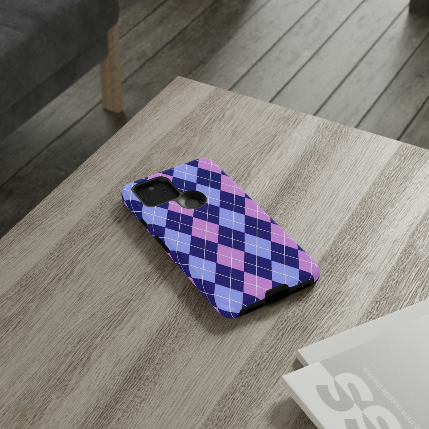 Purple sweater phone case/ for Samsung & Google phone/ plaid collection/ Tough Phone Cases