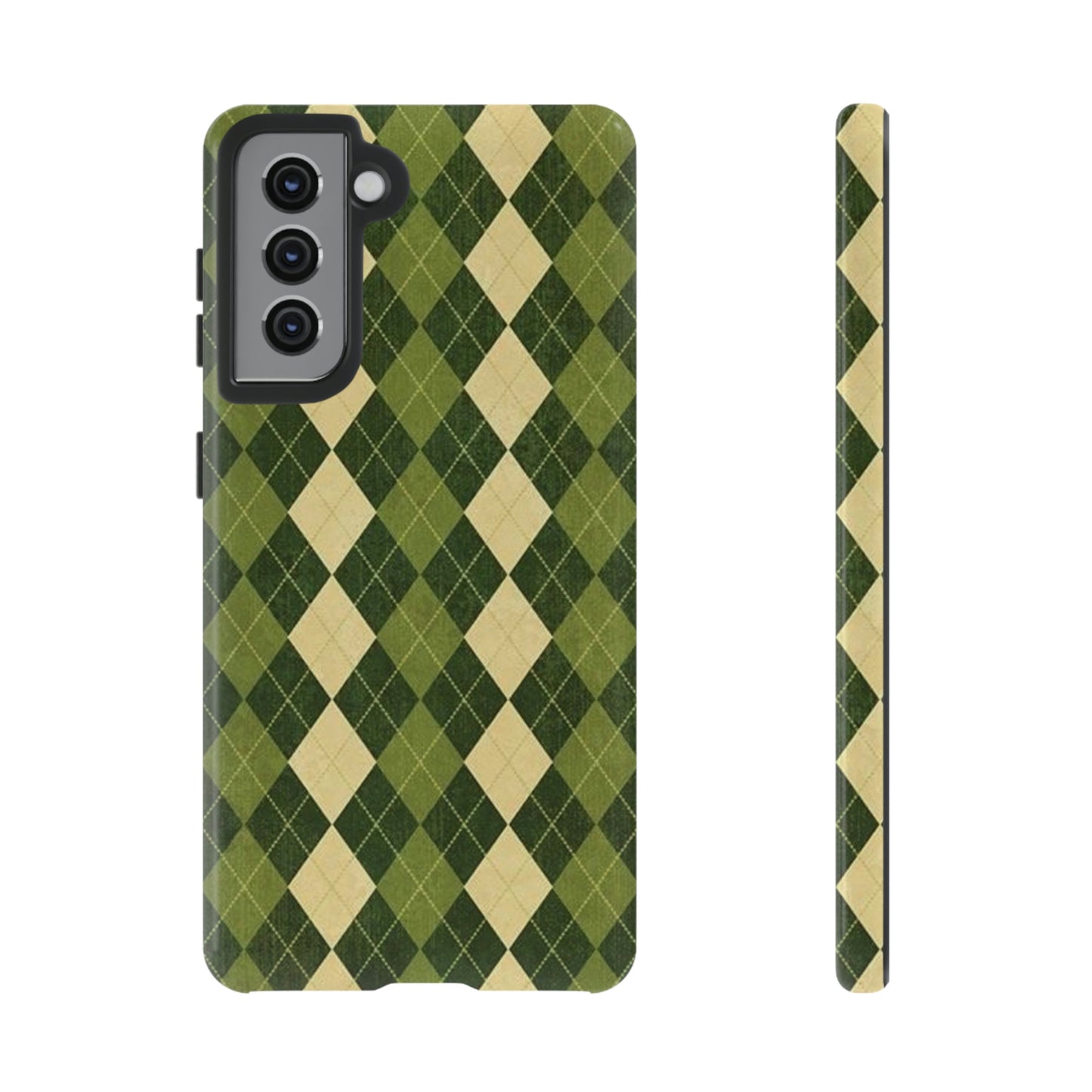 Green plaid sweater phone case/ for Samsung & Google phone/ plaid collection/ Tough Phone Cases