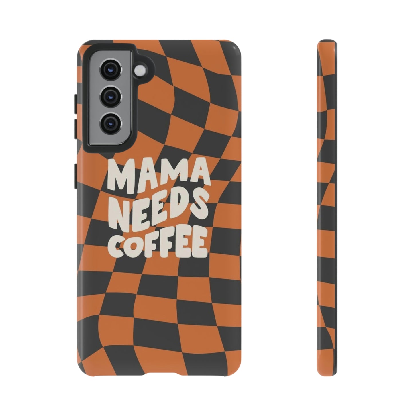 Mamma needs coffee, phone case for Samsung & Google phones, Plaid collection/Tough Cases