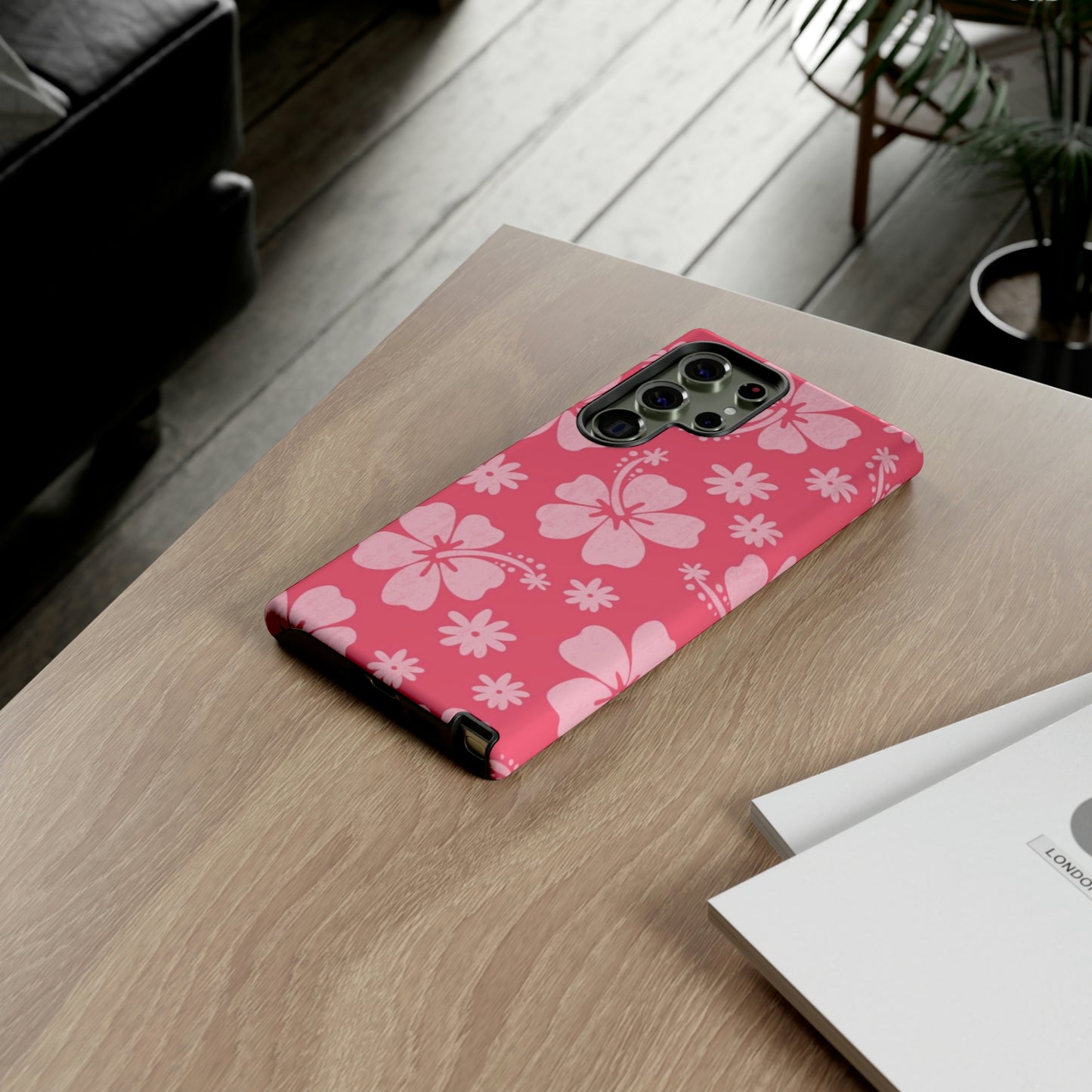 Pink hibiscus phone case/ for Samsung & Google phones /summer collection