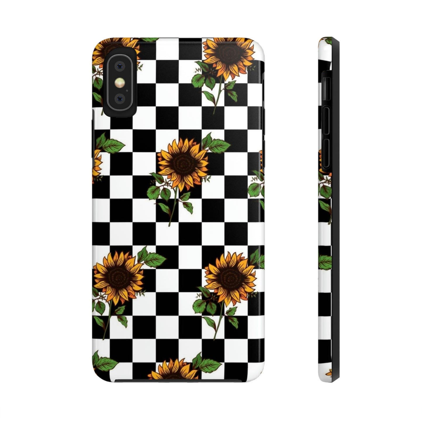 Checkered Sunflower phone case/ for iPhone  /Floral collection /Tough Phone Cases, Case-Mate