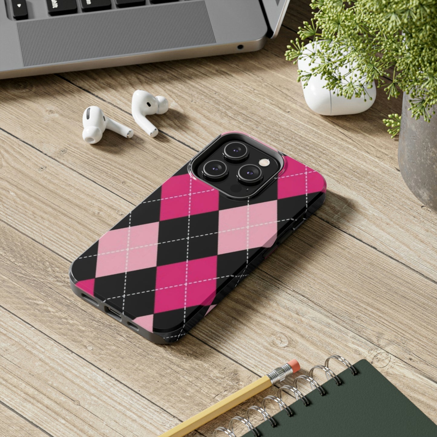 Pink Diamond phone case/ for iPhone/ plaid collection/ Tough Phone Cases