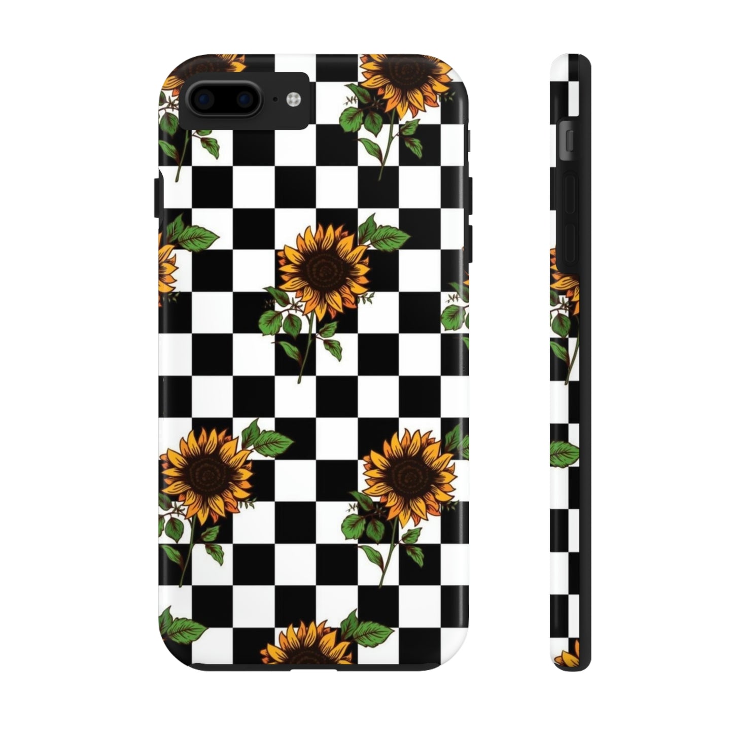 Checkered Sunflower phone case/ for iPhone  /Floral collection /Tough Phone Cases, Case-Mate