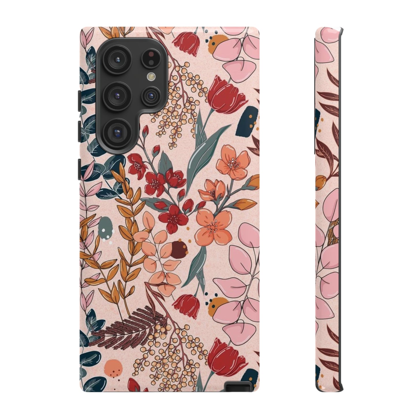 Pink Floral phone case for Samsung & Google phone/Tough Cases/ Floral Collection