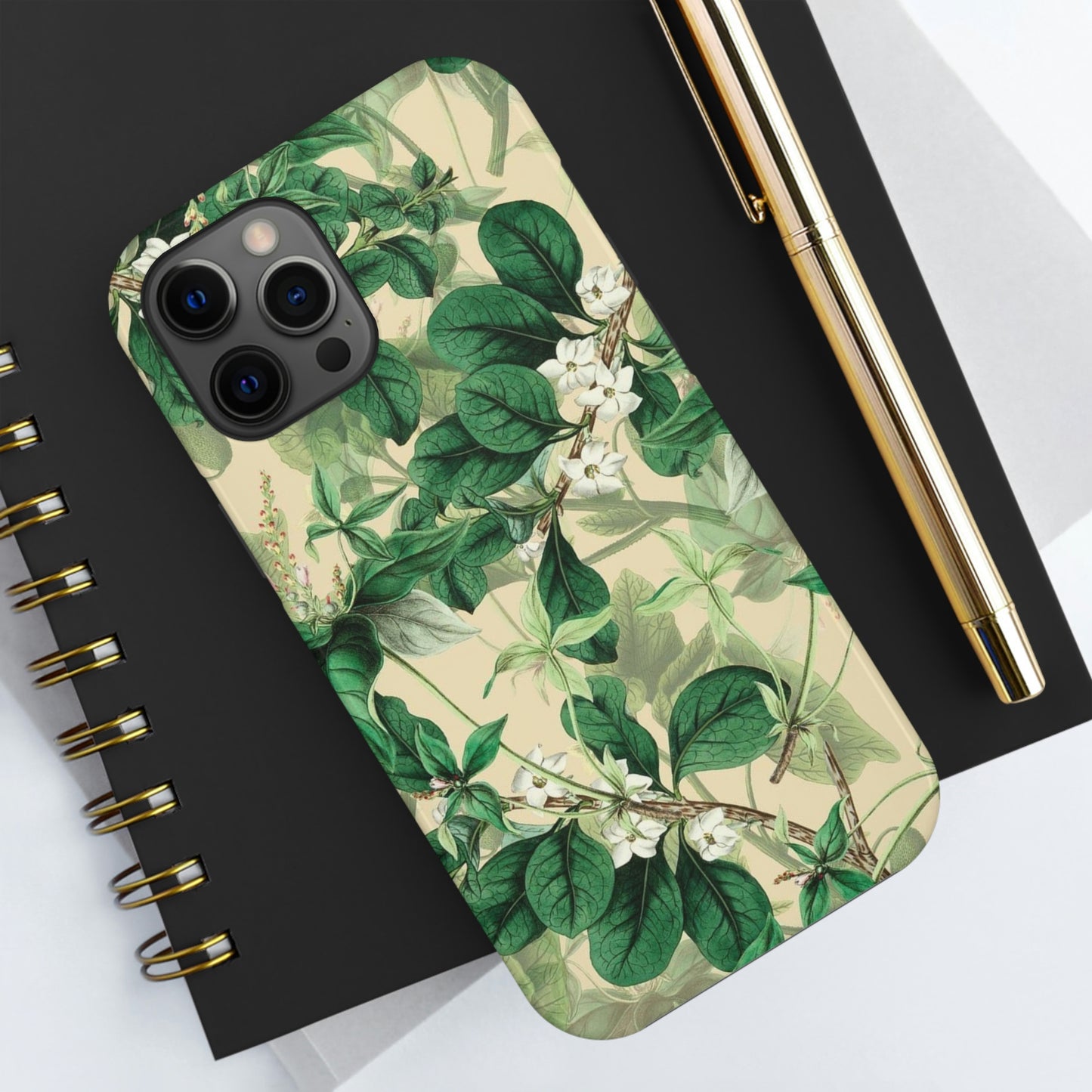 Green Petals phone case, for iPhone, Tough Phone Cases, Floral collection