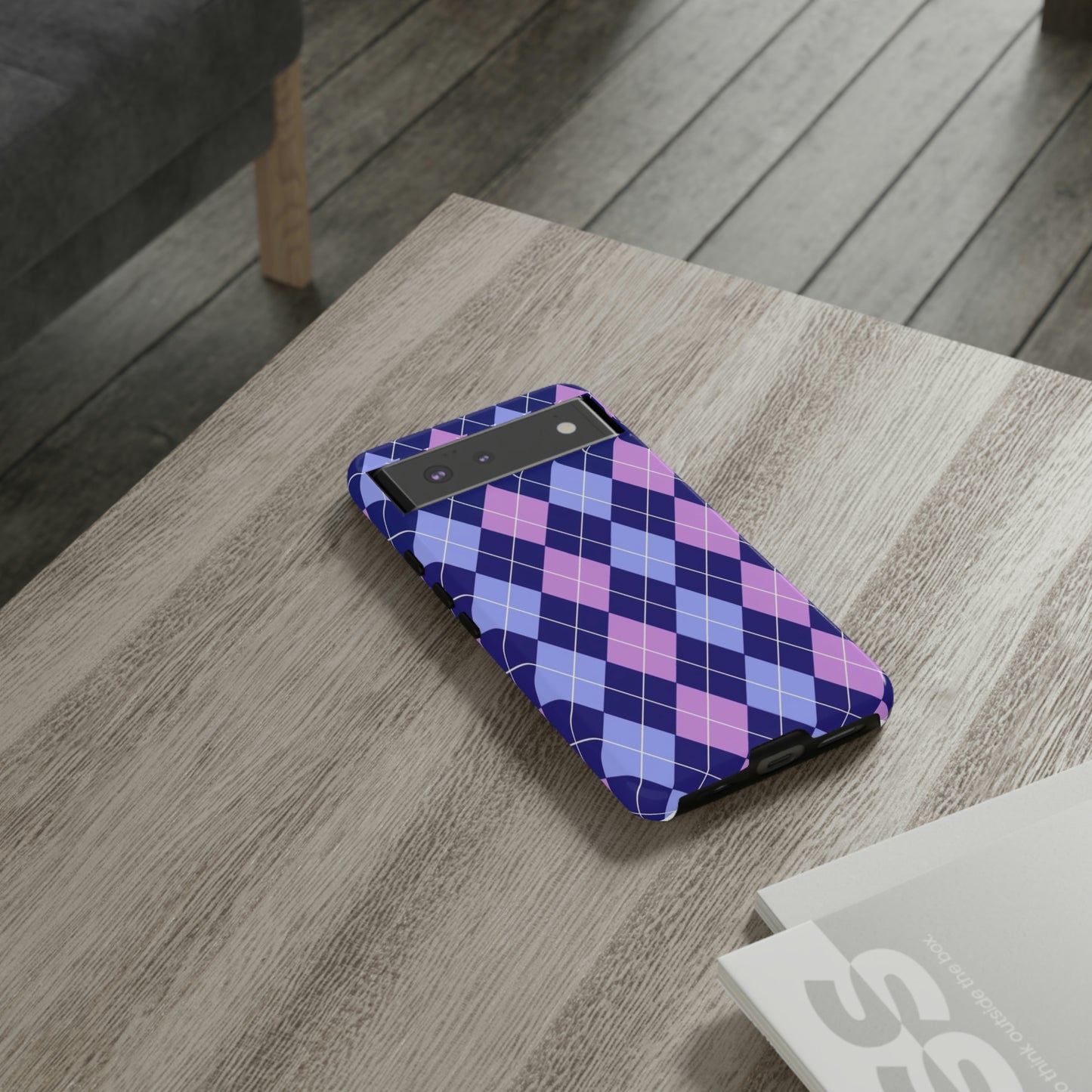 Purple sweater phone case/ for Samsung & Google phone/ plaid collection/ Tough Phone Cases