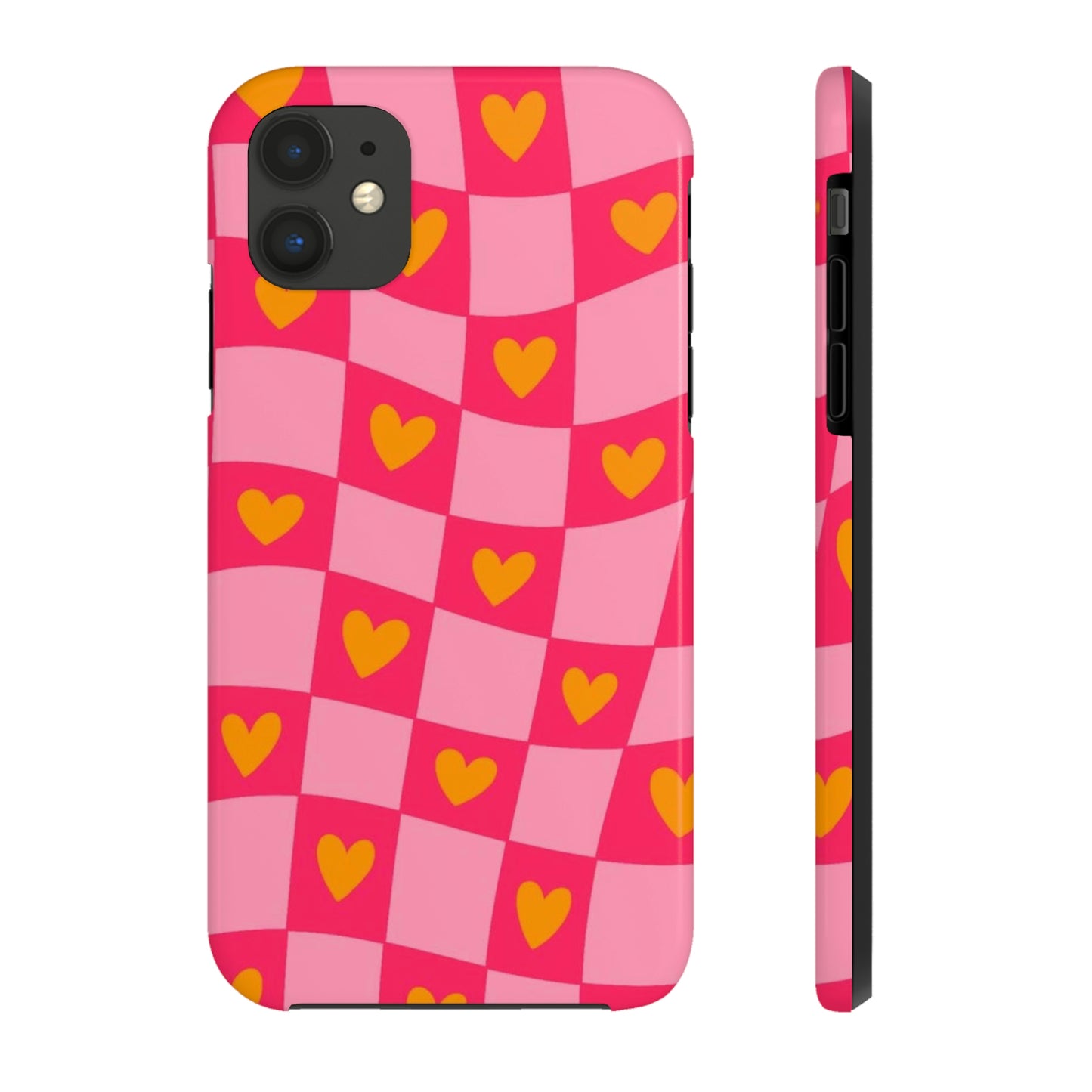 Checkered hearts phone case / for iPhone/ heart collection Tough Phone Cases,