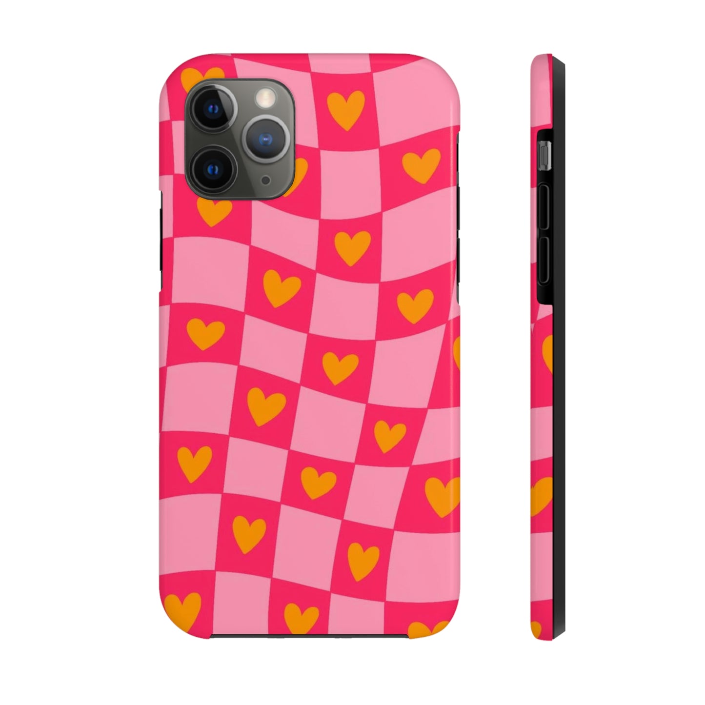 Checkered hearts phone case / for iPhone/ heart collection Tough Phone Cases,