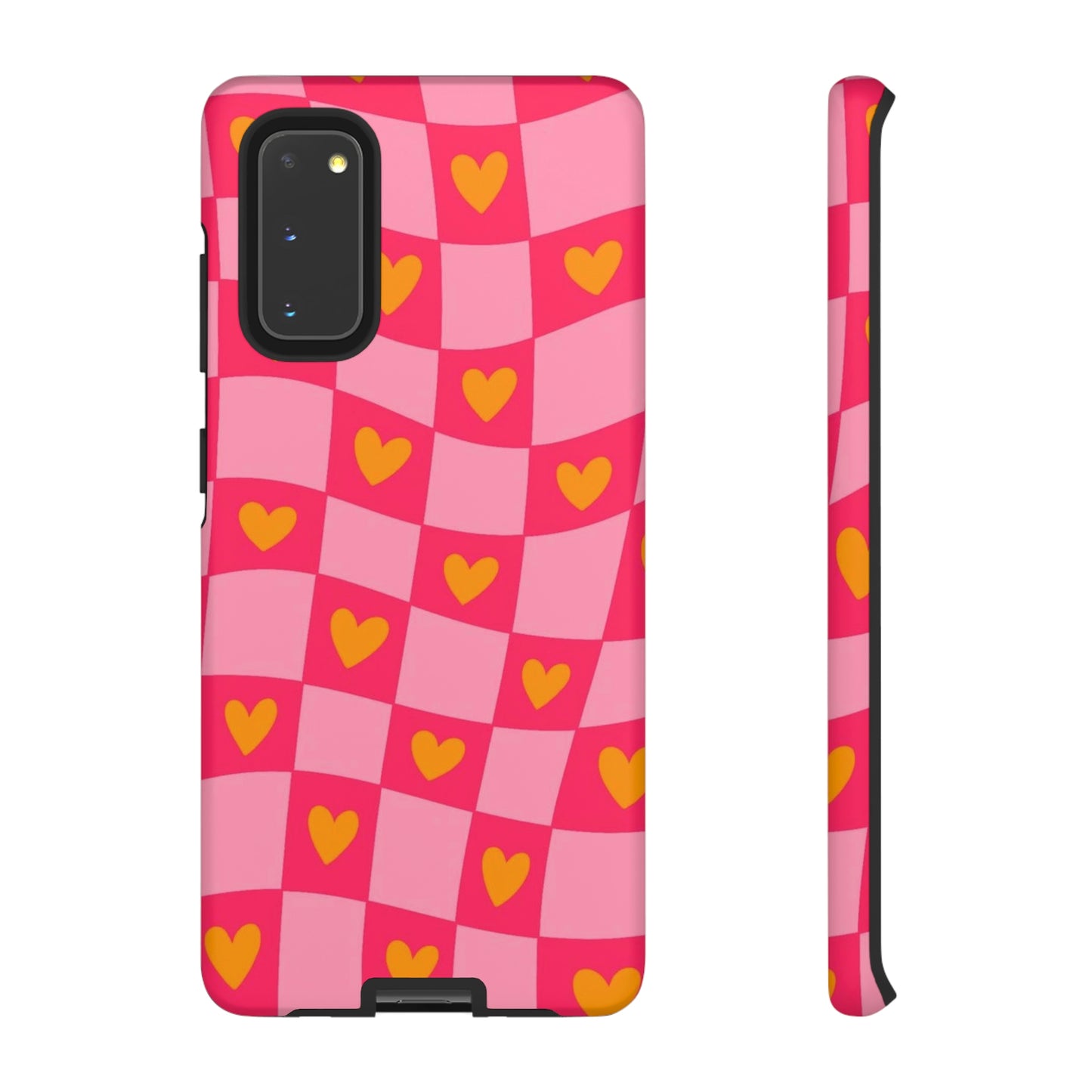 Checkered hearts phone case / for Samsung & Google phones/ heart collection /Tough Cases