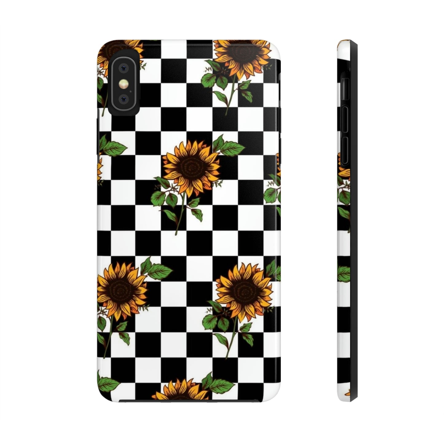 Checkered Sunflower phone case/ for iPhone  /Floral collection /Tough Phone Cases, Case-Mate