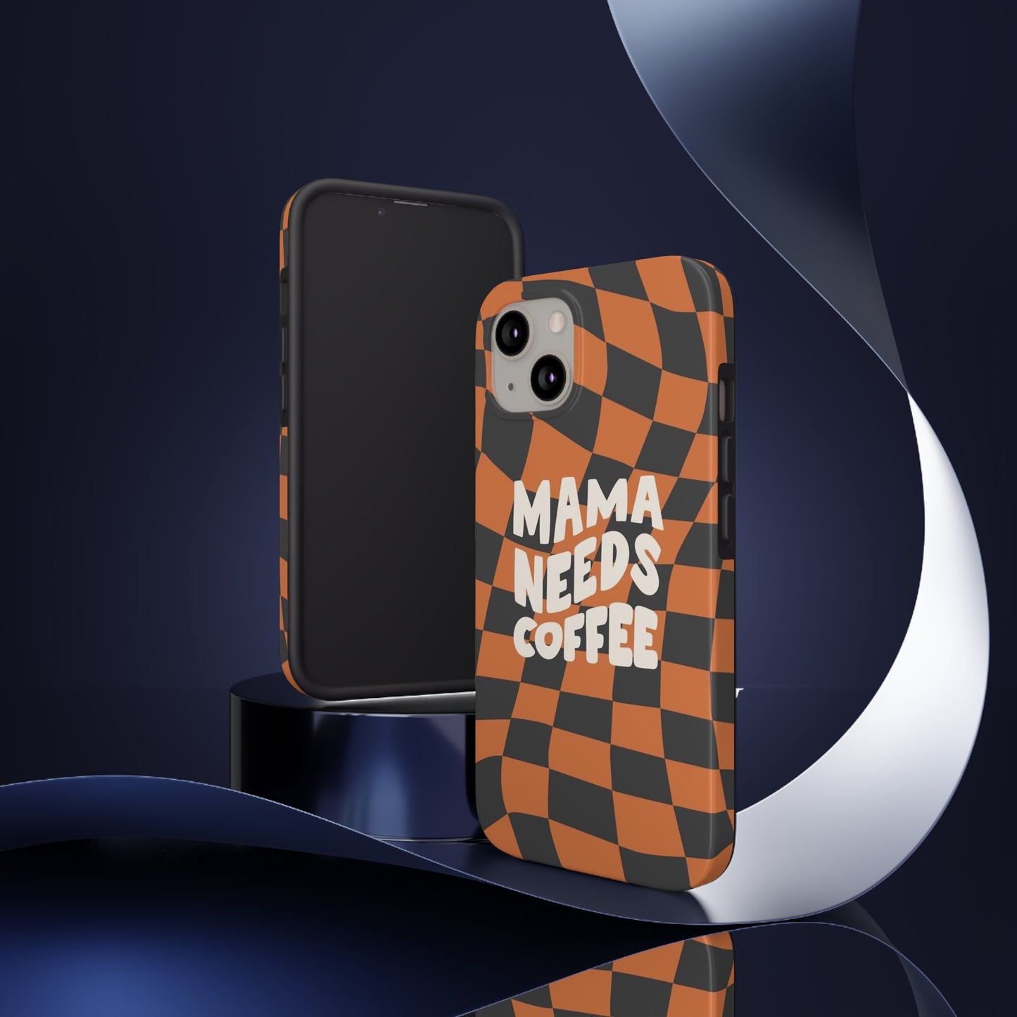 Momma Needs Coffee, for iPhone plaid collection Tough Phone Cases, Case-Mate