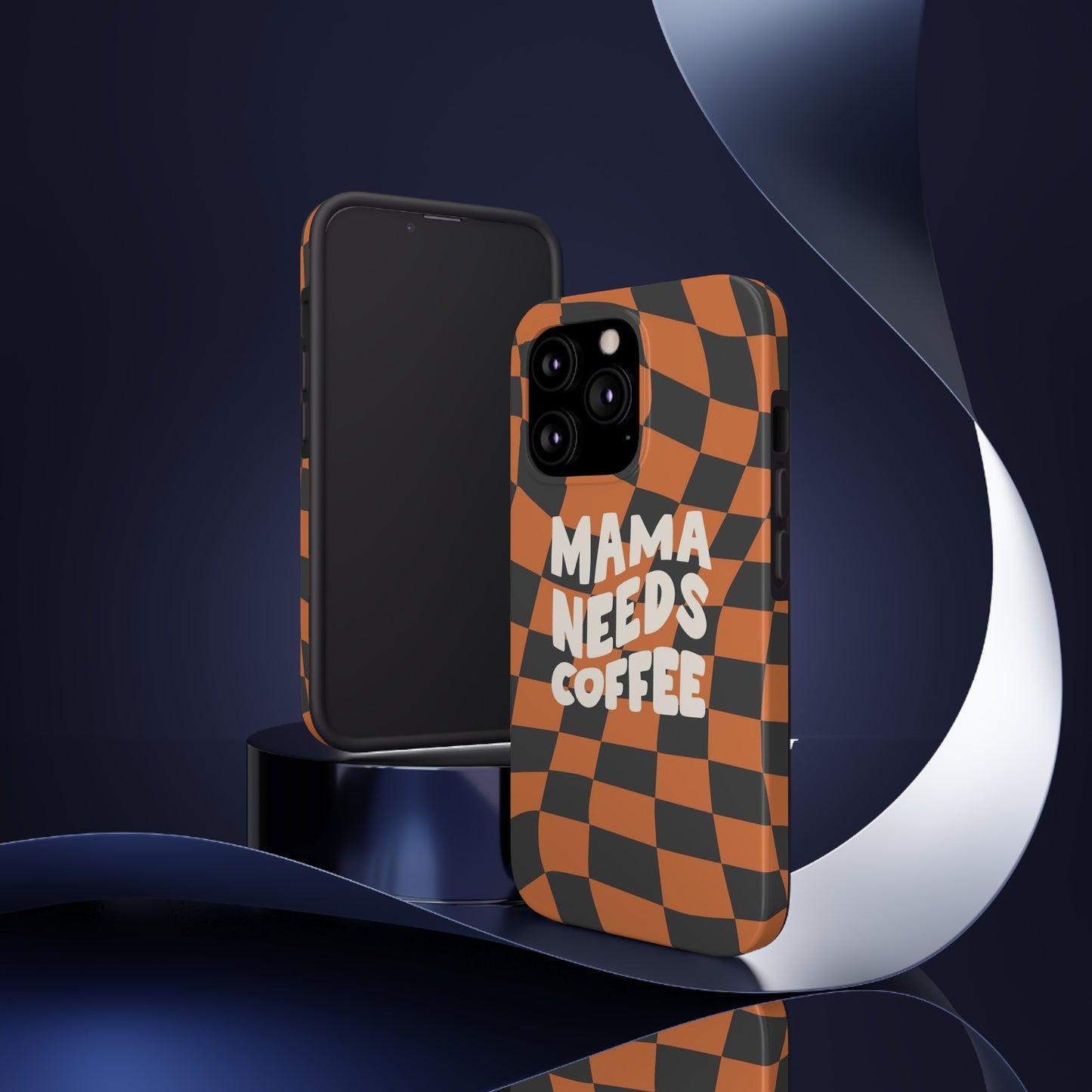 Momma Needs Coffee, for iPhone plaid collection Tough Phone Cases, Case-Mate