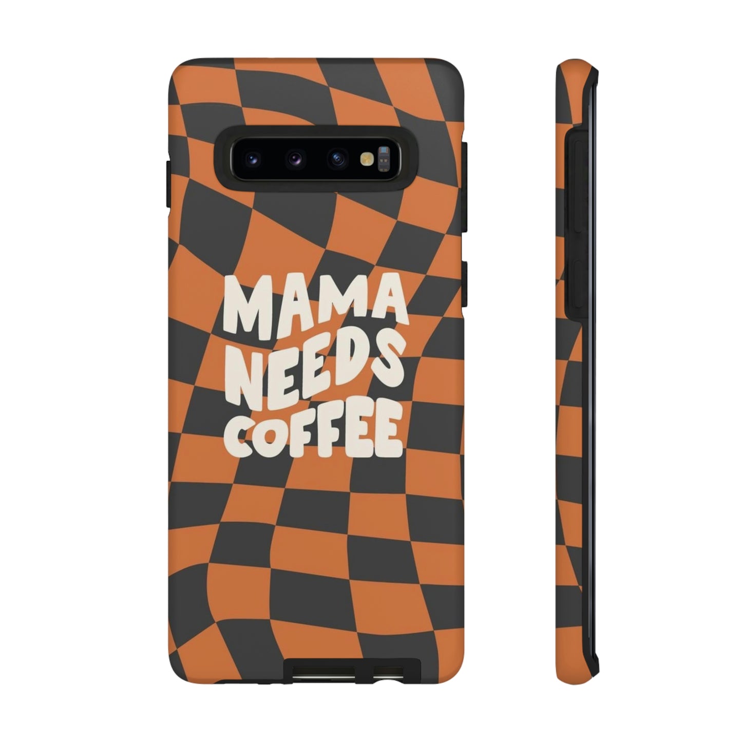 Mamma needs coffee, phone case for Samsung & Google phones, Plaid collection/Tough Cases