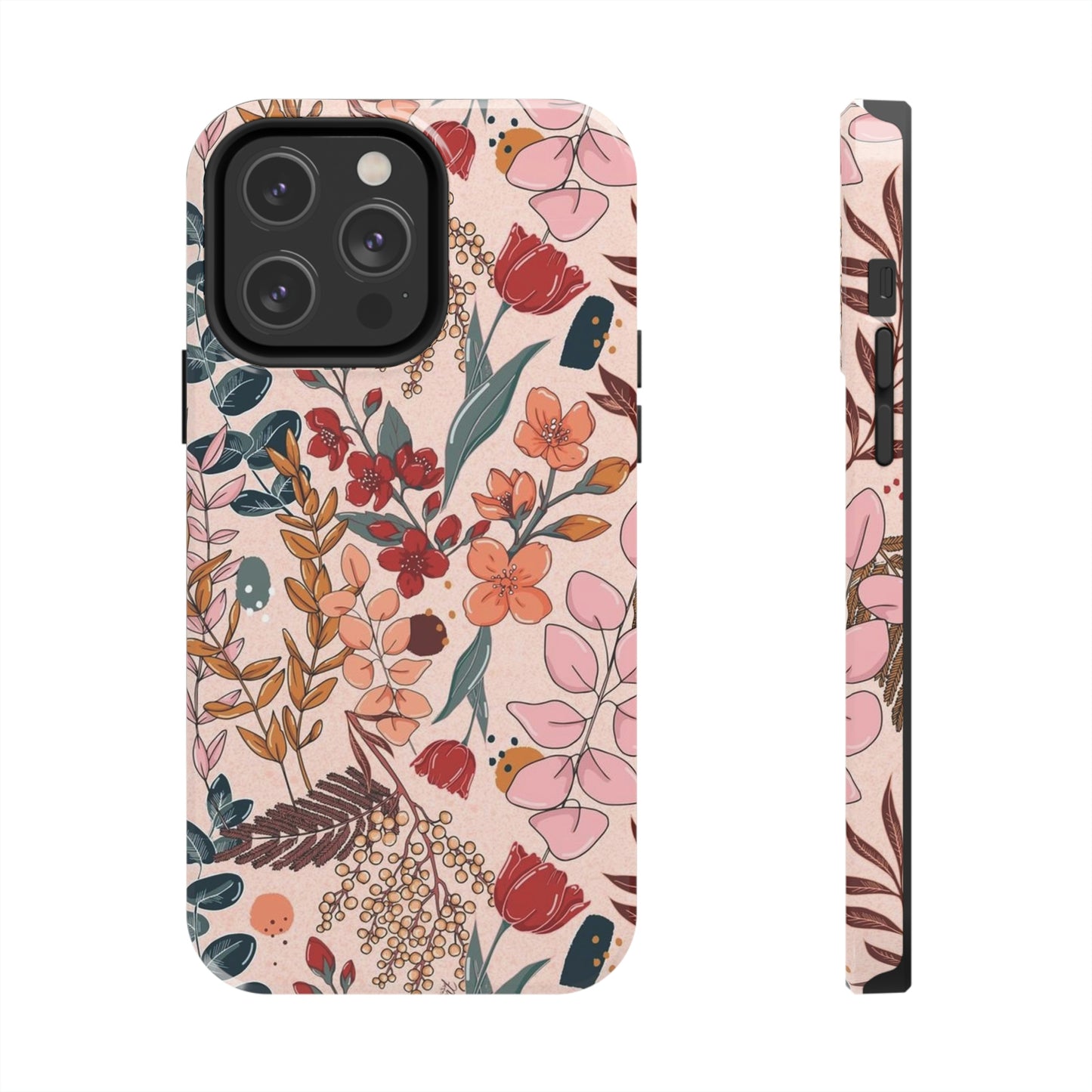 Pink Floral phone case, for iPhone/Tough Phone Cases/ Floral Collection