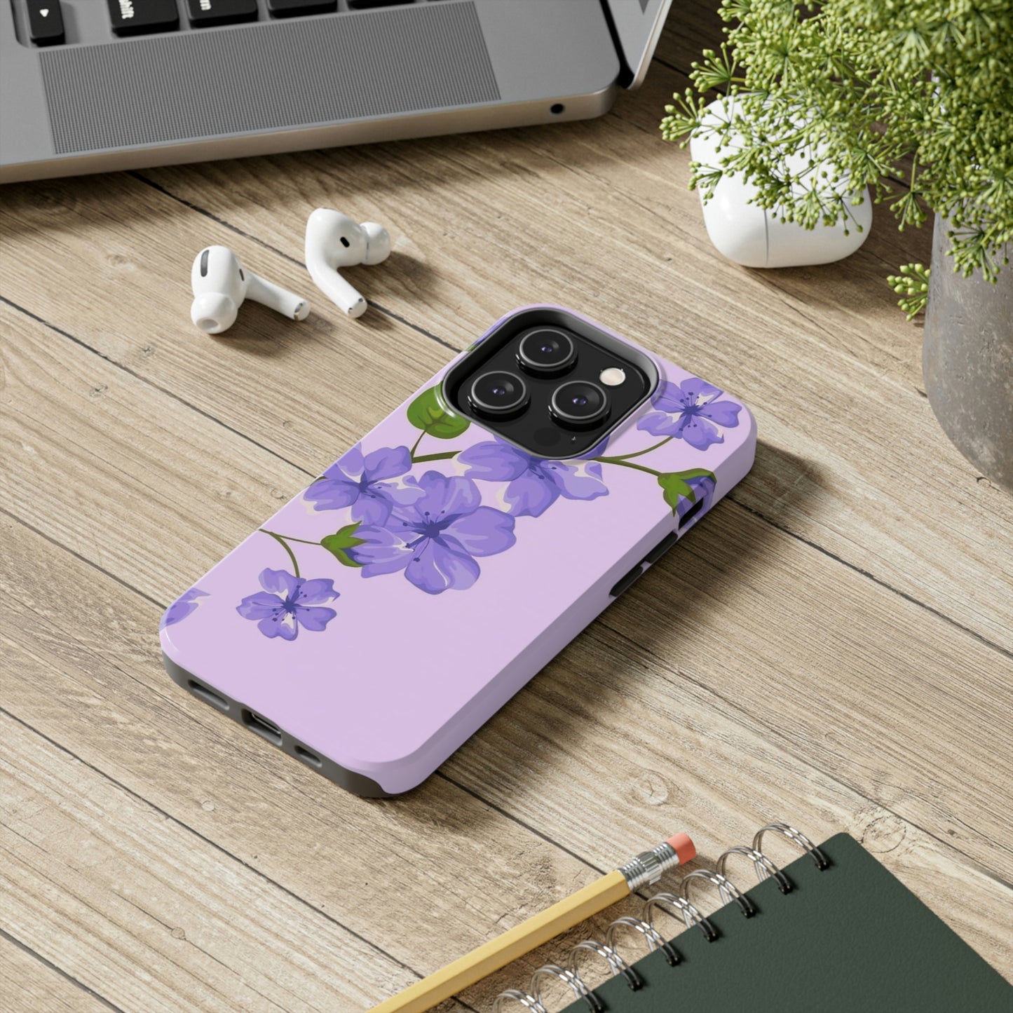 Purple floral phone case, for iphone,Tough Phone Cases, Floral Collection