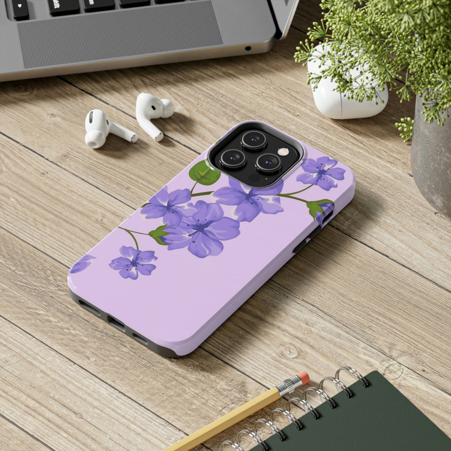 Purple floral phone case, for iphone,Tough Phone Cases, Floral Collection