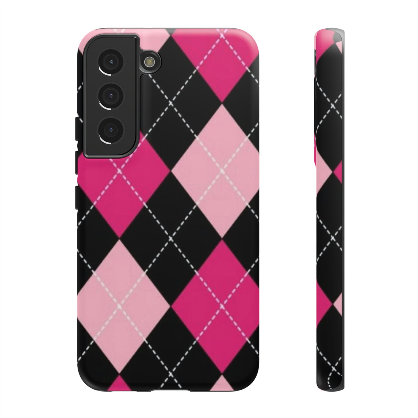 Pink Diamond phone case/ for Samsung & Google phones/ plaid collection/ Tough Phone Cases