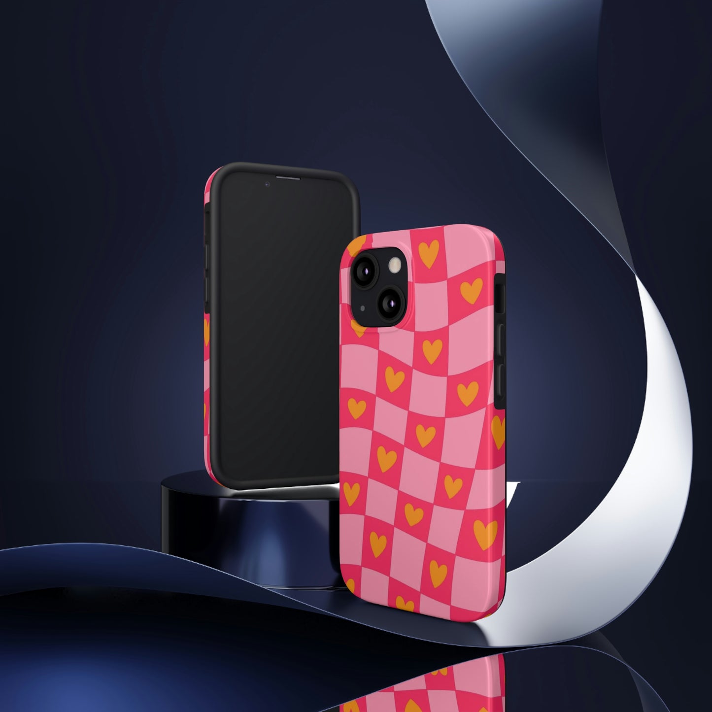 Checkered hearts phone case / for iPhone/ heart collection Tough Phone Cases,