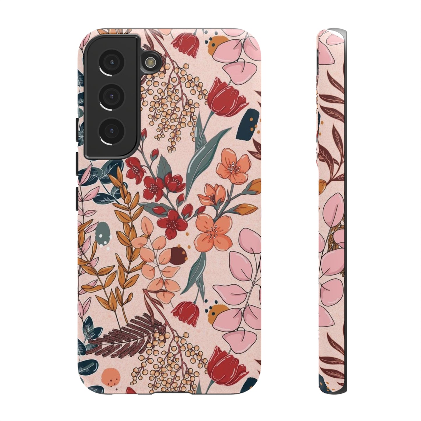 Pink Floral phone case for Samsung & Google phone/Tough Cases/ Floral Collection