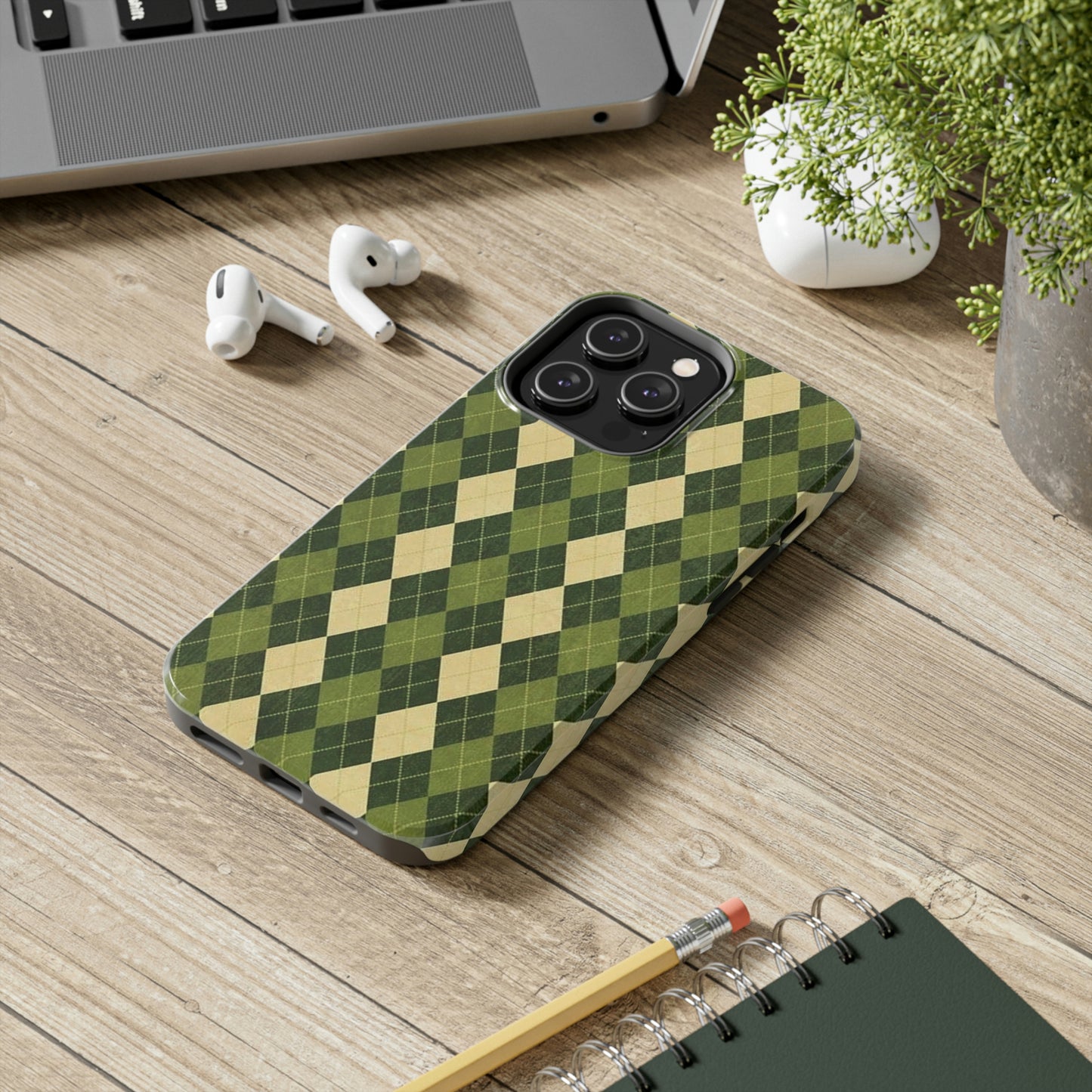 Green Plaid sweater phone case/ for iPhone/ plaid collection/ Tough Phone Cases