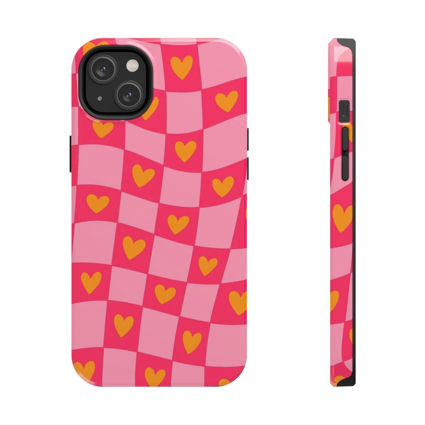 Checkered hearts phone case / for iPhone/ heart collection Tough Phone Cases,