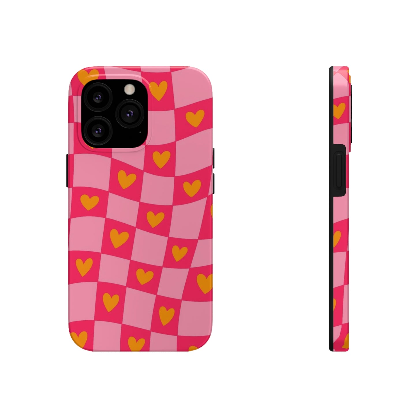 Checkered hearts phone case / for iPhone/ heart collection Tough Phone Cases,