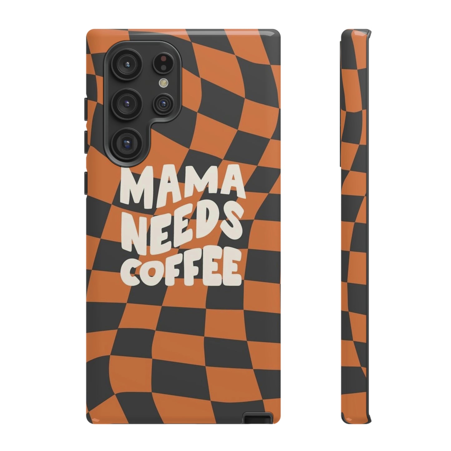 Mamma needs coffee, phone case for Samsung & Google phones, Plaid collection/Tough Cases