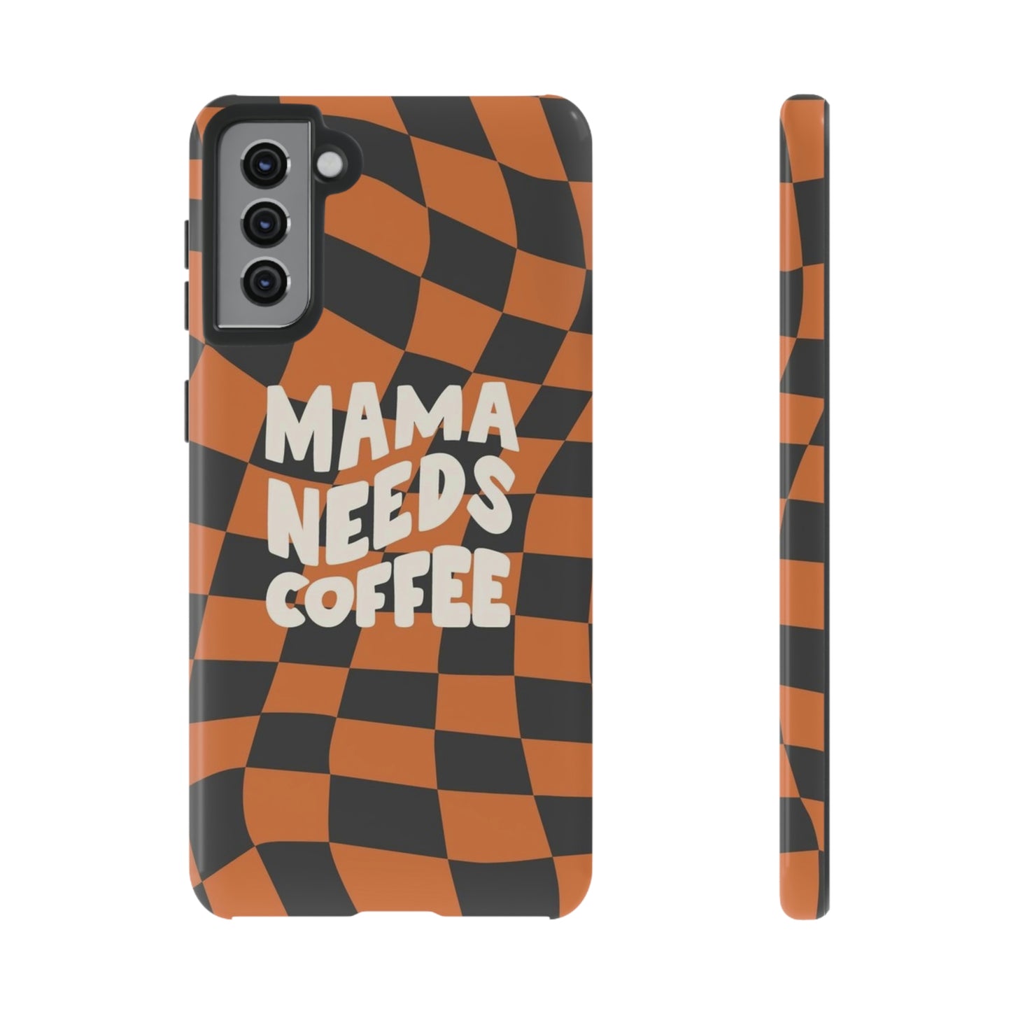 Mamma needs coffee, phone case for Samsung & Google phones, Plaid collection/Tough Cases