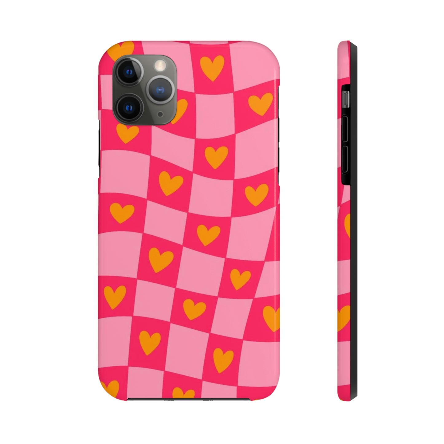 Checkered hearts phone case / for iPhone/ heart collection Tough Phone Cases,