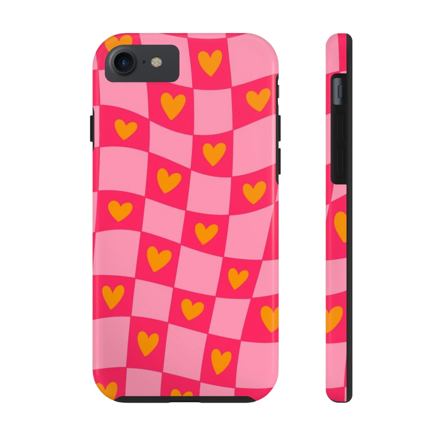 Checkered hearts phone case / for iPhone/ heart collection Tough Phone Cases,