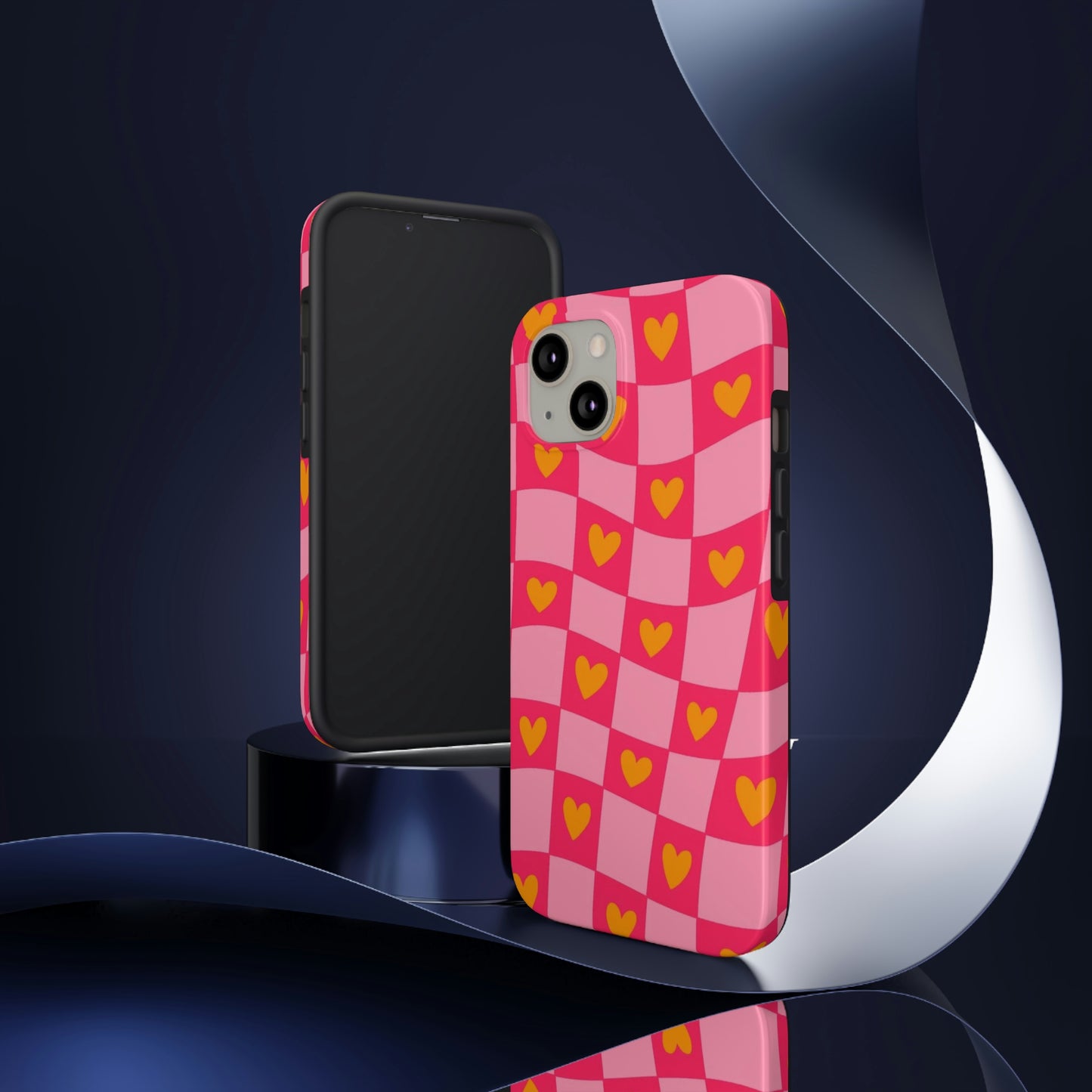 Checkered hearts phone case / for iPhone/ heart collection Tough Phone Cases,