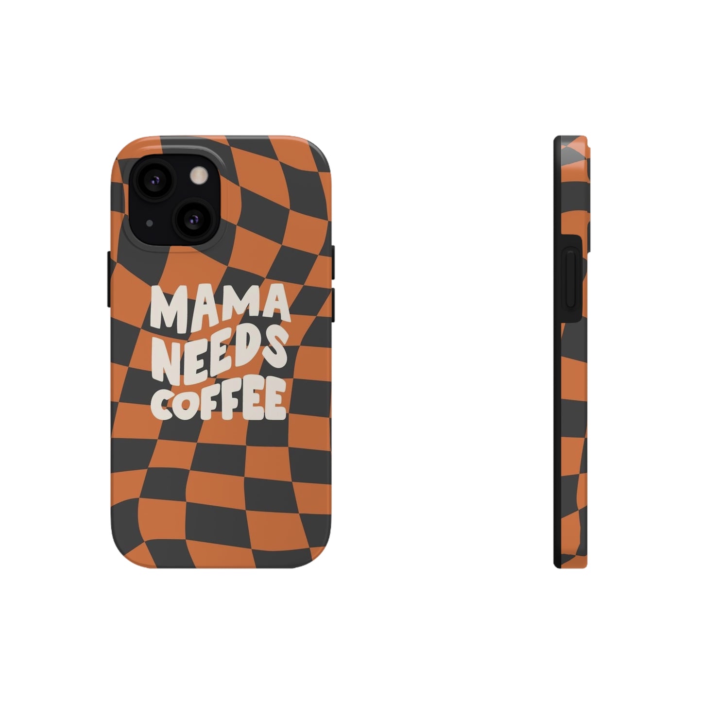 Momma Needs Coffee, for iPhone plaid collection Tough Phone Cases, Case-Mate