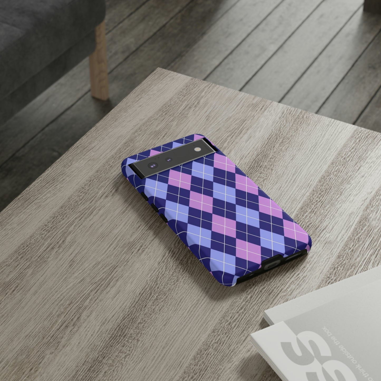 Purple sweater phone case/ for Samsung & Google phone/ plaid collection/ Tough Phone Cases