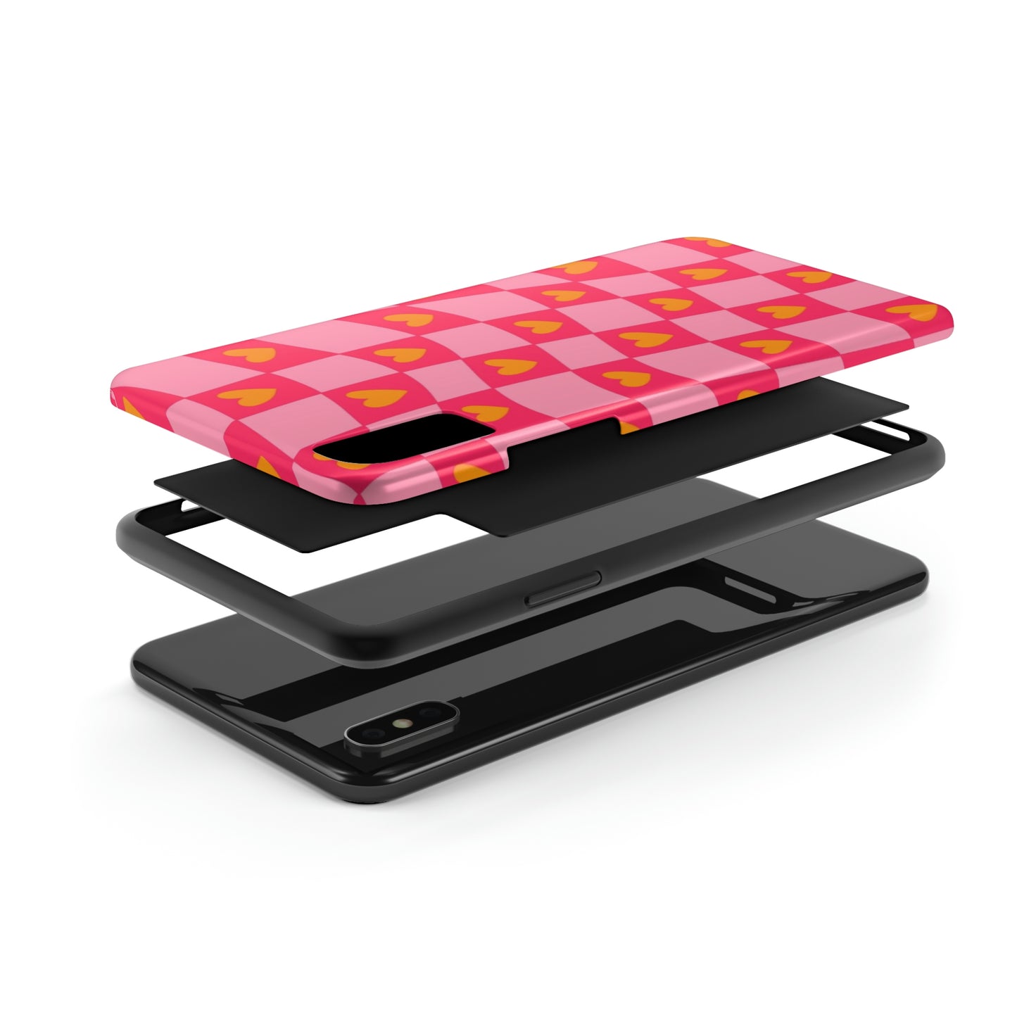 Checkered hearts phone case / for iPhone/ heart collection Tough Phone Cases,