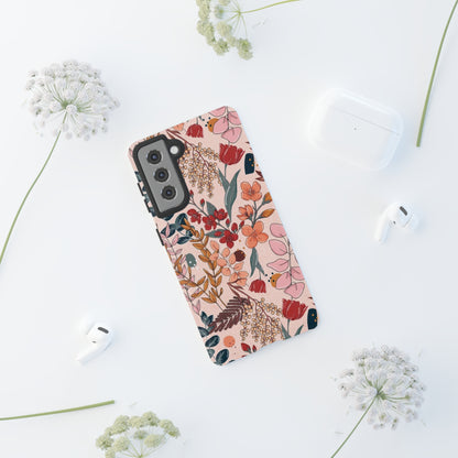 Pink Floral phone case for Samsung & Google phone/Tough Cases/ Floral Collection