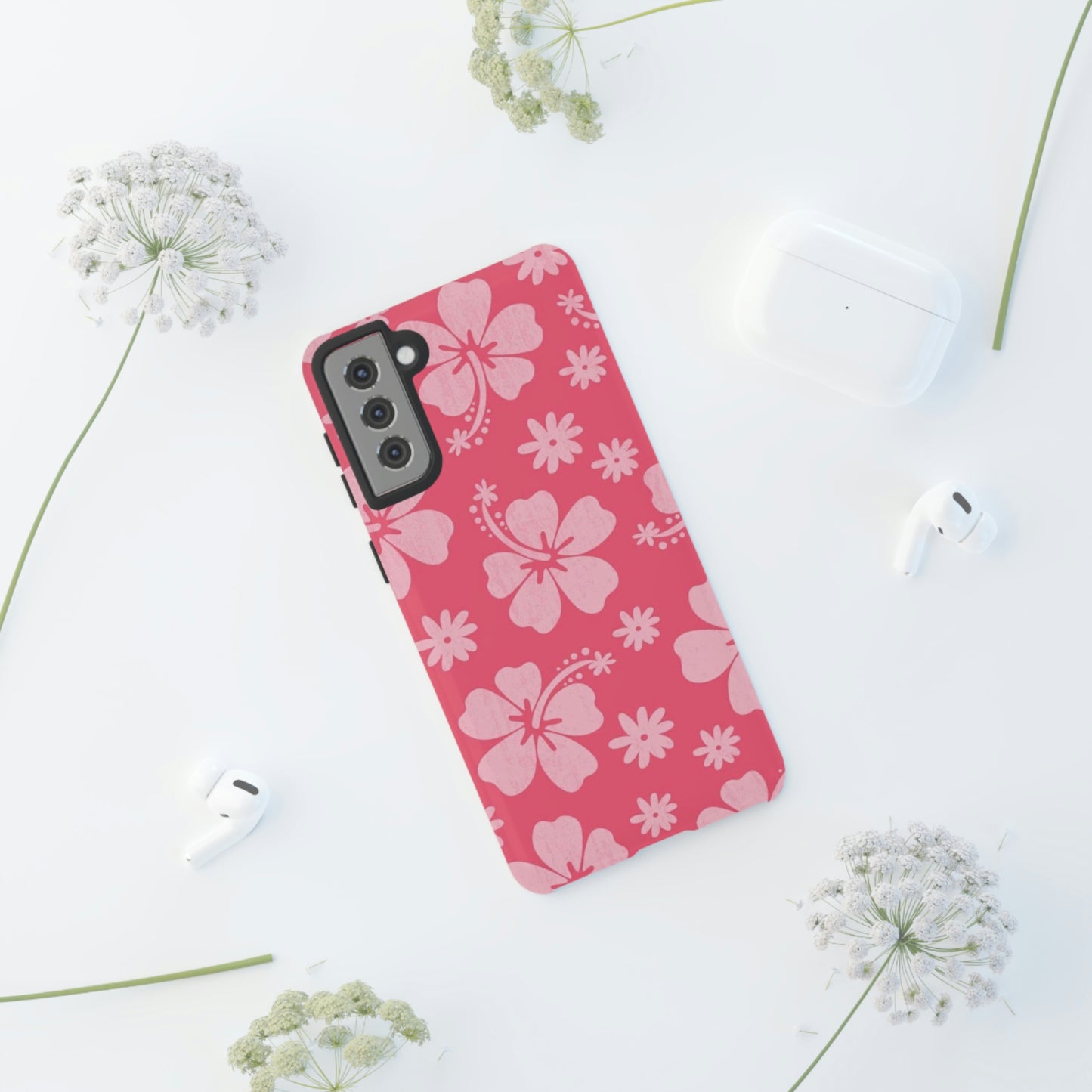 Pink hibiscus phone case/ for Samsung & Google phones /summer collection