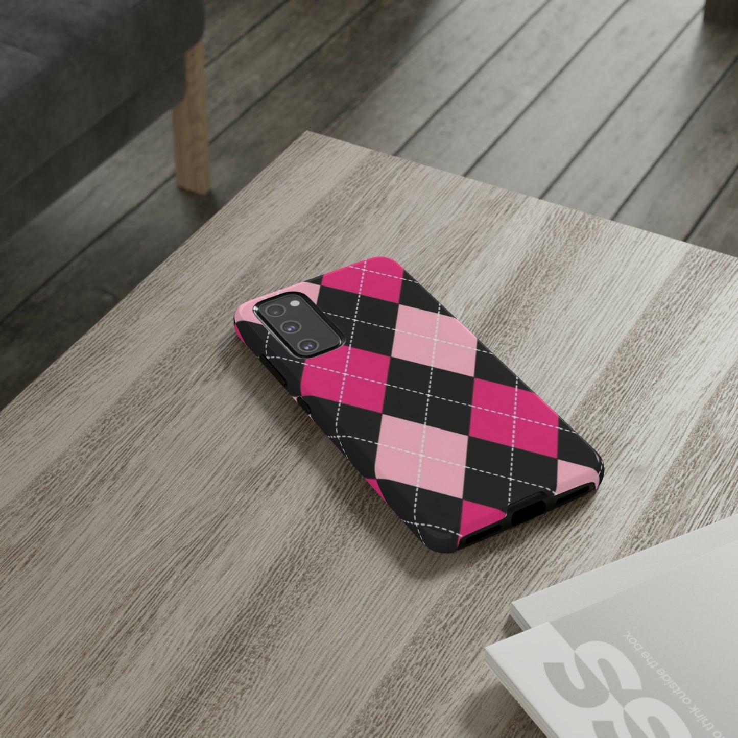 Pink Diamond phone case/ for Samsung & Google phones/ plaid collection/ Tough Phone Cases