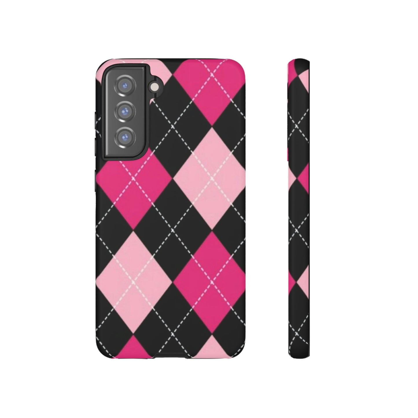 Pink Diamond phone case/ for Samsung & Google phones/ plaid collection/ Tough Phone Cases