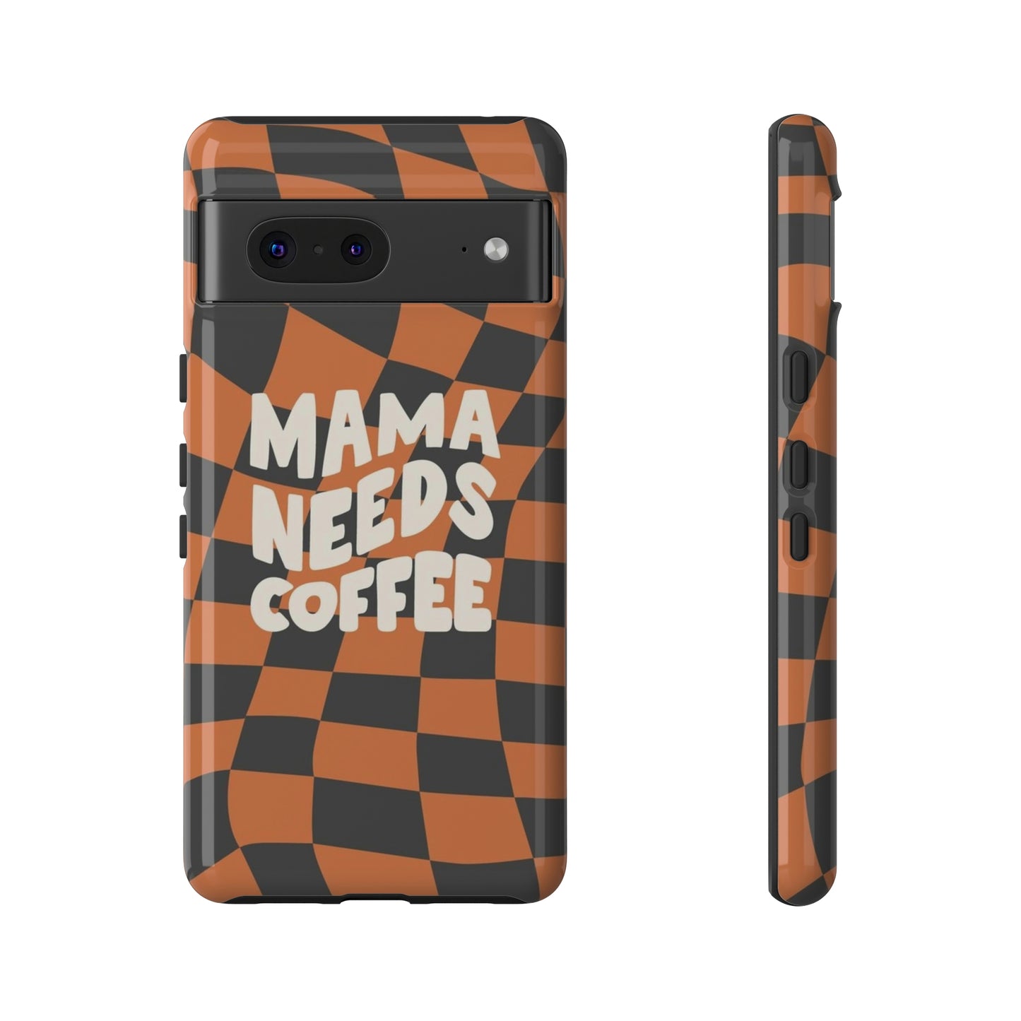 Mamma needs coffee, phone case for Samsung & Google phones, Plaid collection/Tough Cases