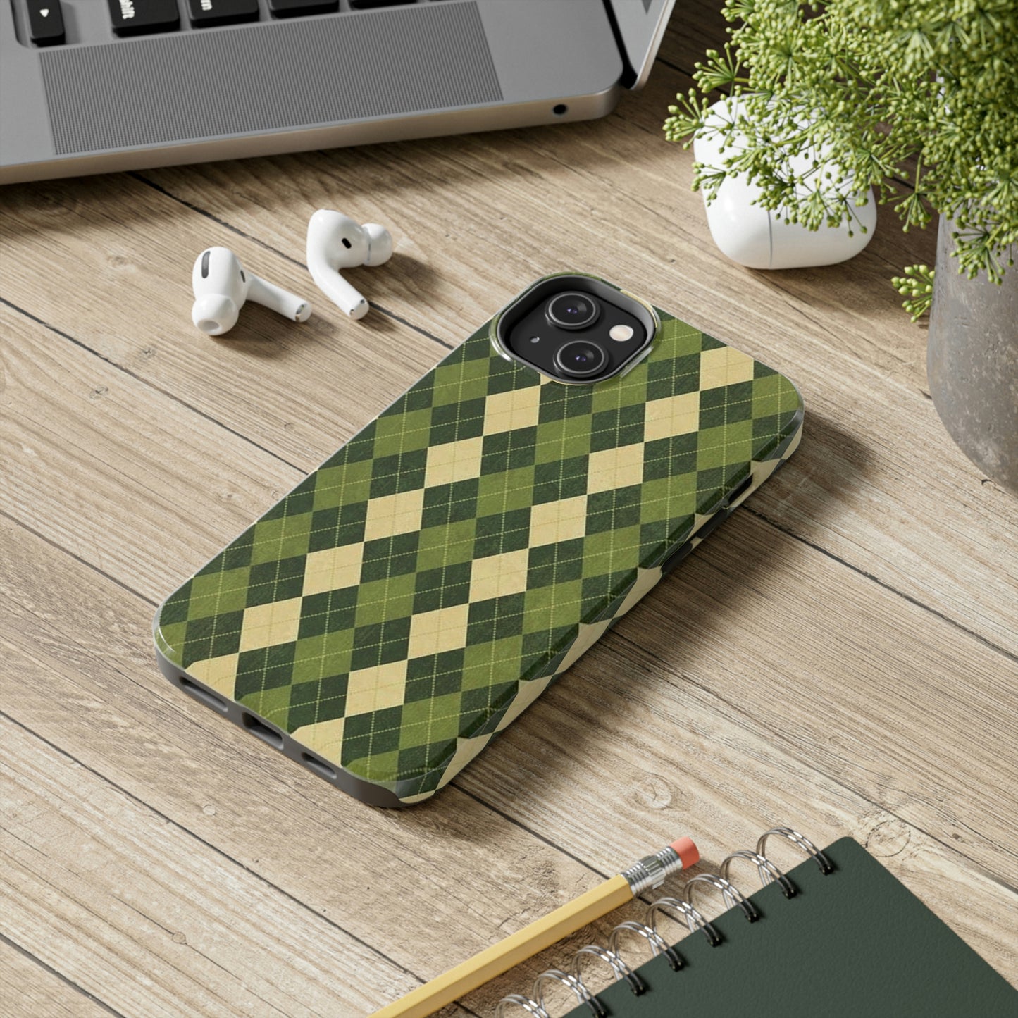 Green Plaid sweater phone case/ for iPhone/ plaid collection/ Tough Phone Cases