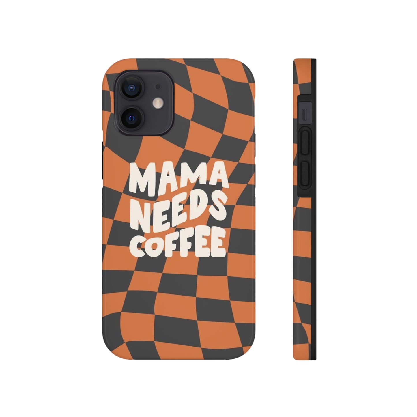 Momma Needs Coffee, for iPhone plaid collection Tough Phone Cases, Case-Mate