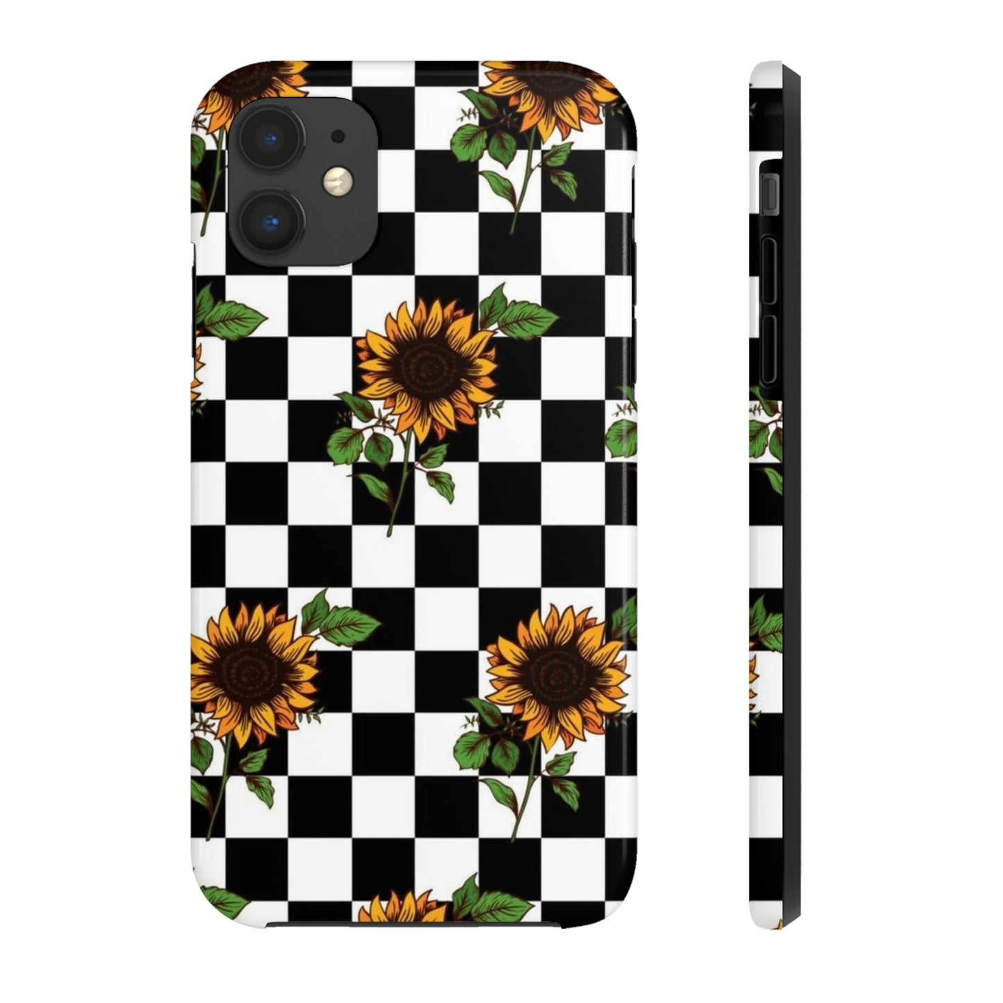 Checkered Sunflower phone case/ for iPhone  /Floral collection /Tough Phone Cases, Case-Mate