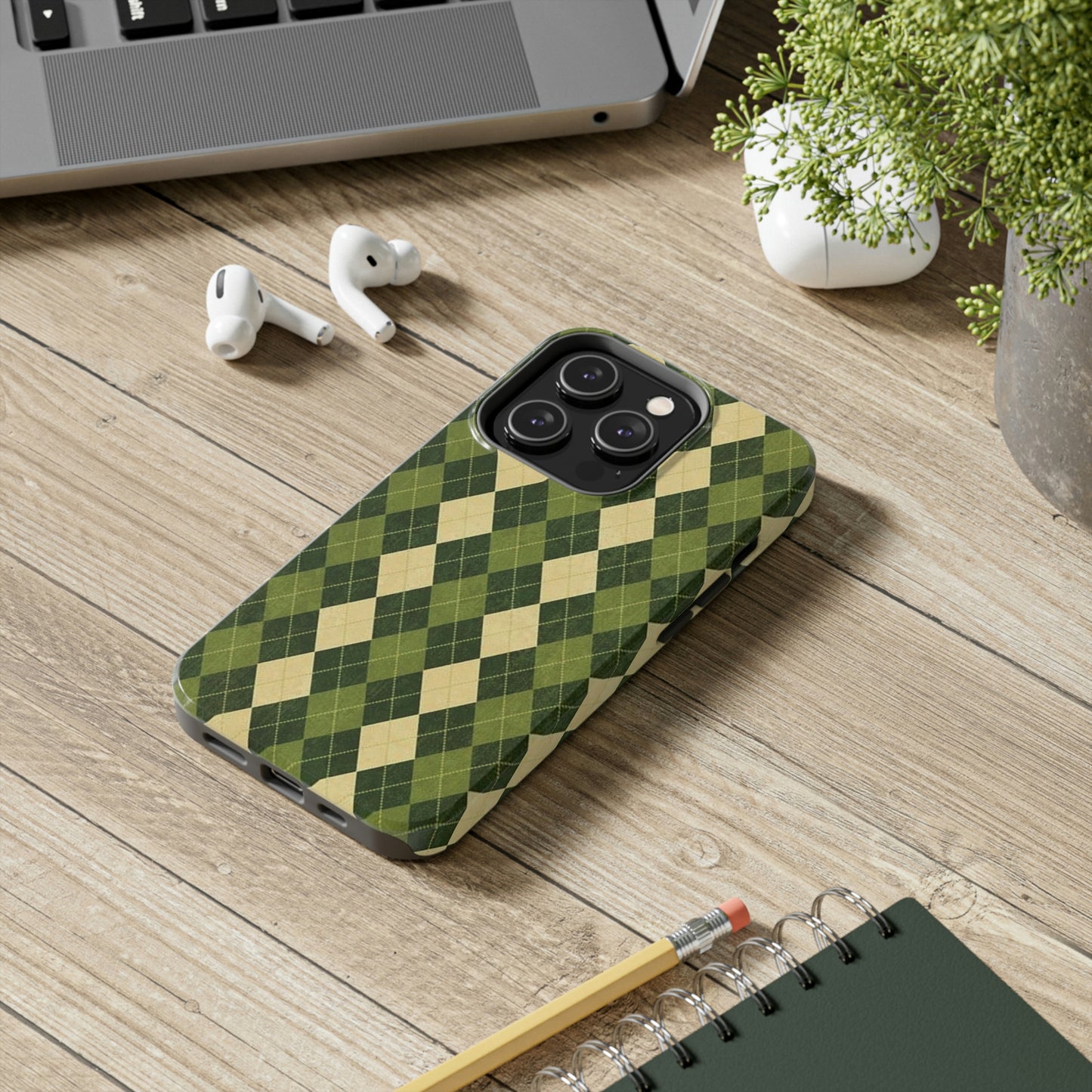 Green Plaid sweater phone case/ for iPhone/ plaid collection/ Tough Phone Cases