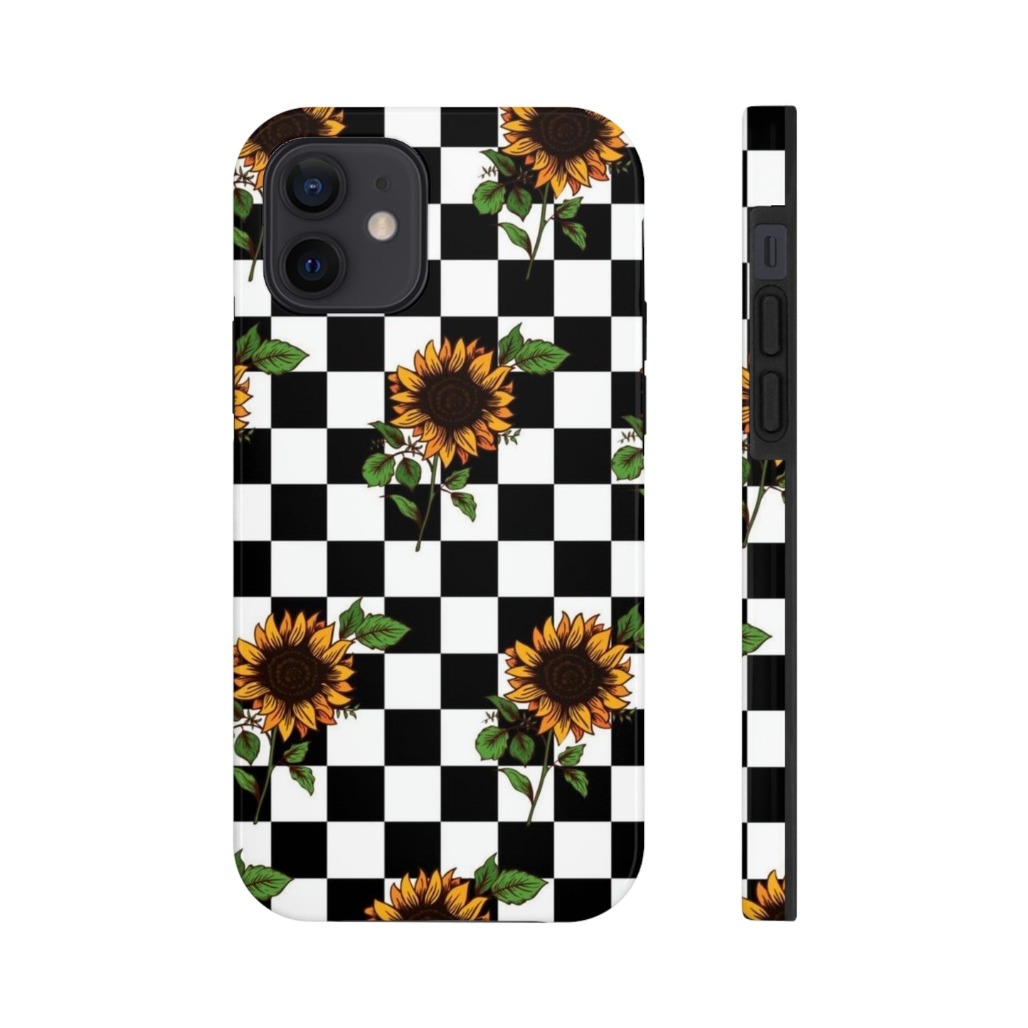 Checkered Sunflower phone case/ for iPhone  /Floral collection /Tough Phone Cases, Case-Mate