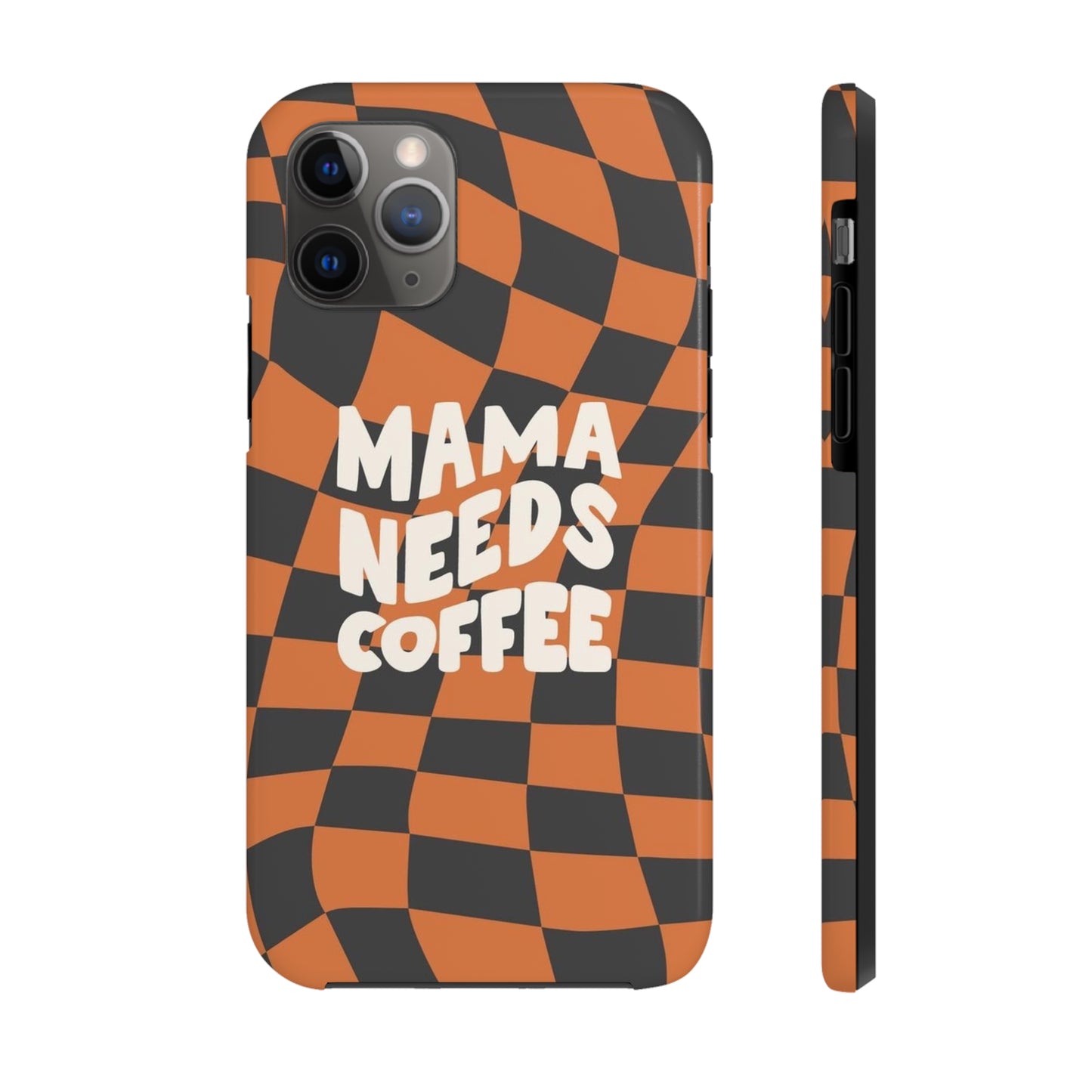 Momma Needs Coffee, for iPhone plaid collection Tough Phone Cases, Case-Mate