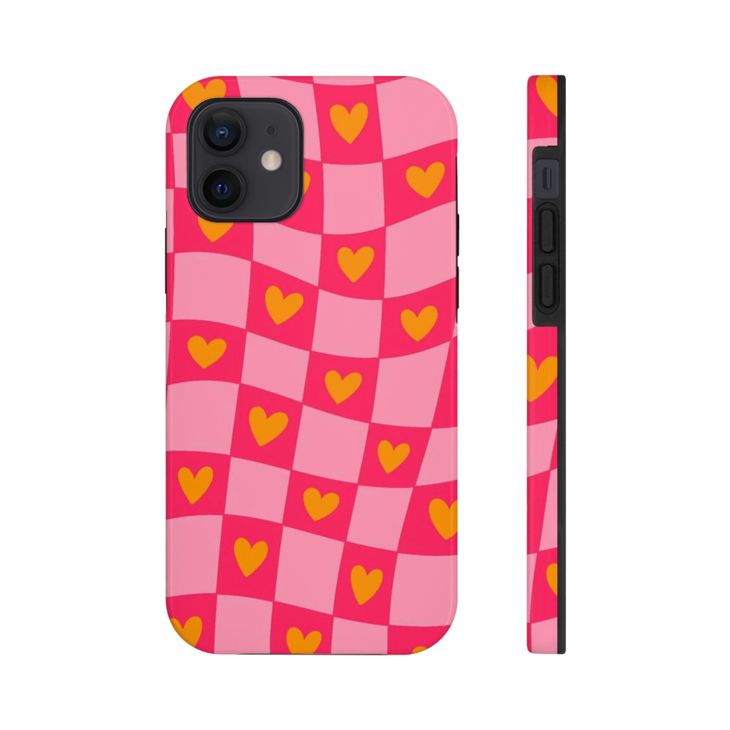 Checkered hearts phone case / for iPhone/ heart collection Tough Phone Cases,